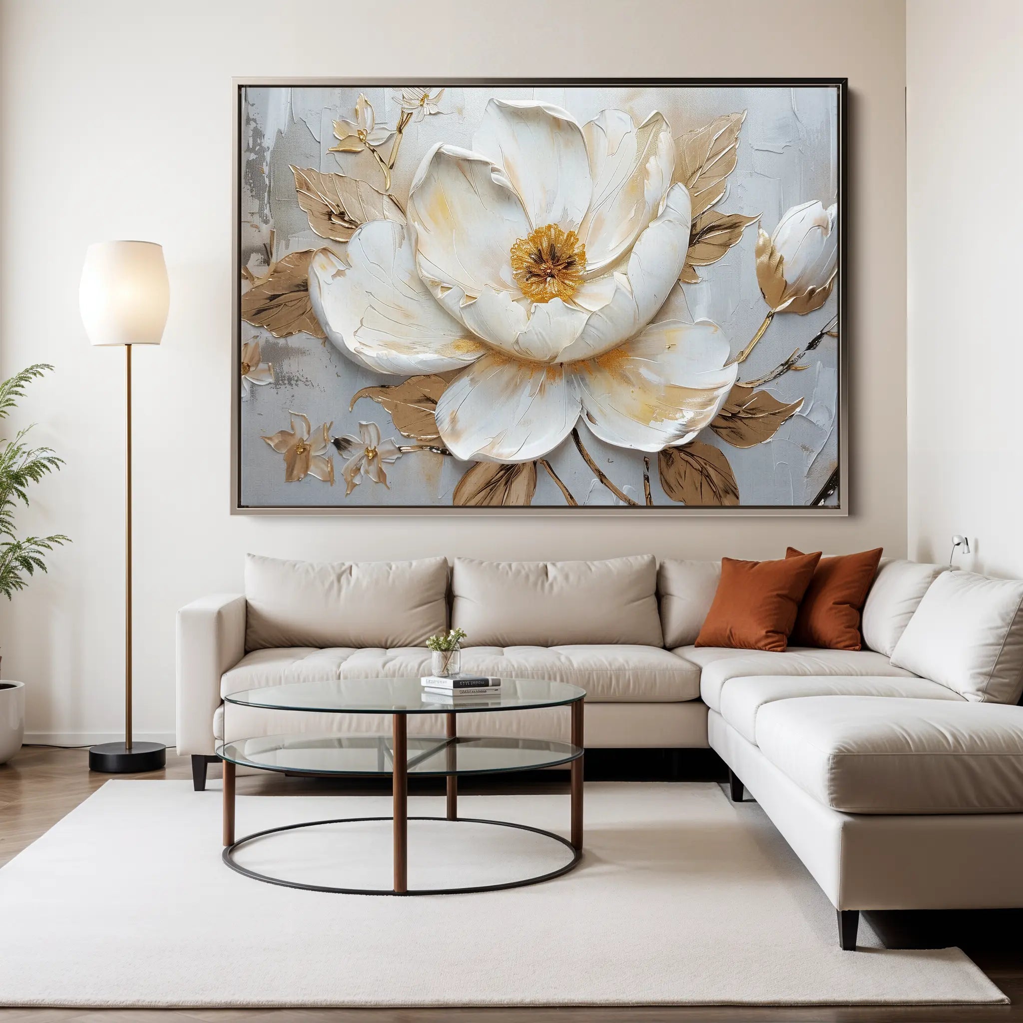 Floral Canvas Wall Art WAD127-F 90 x 60 cm / Stretched on hidden frame