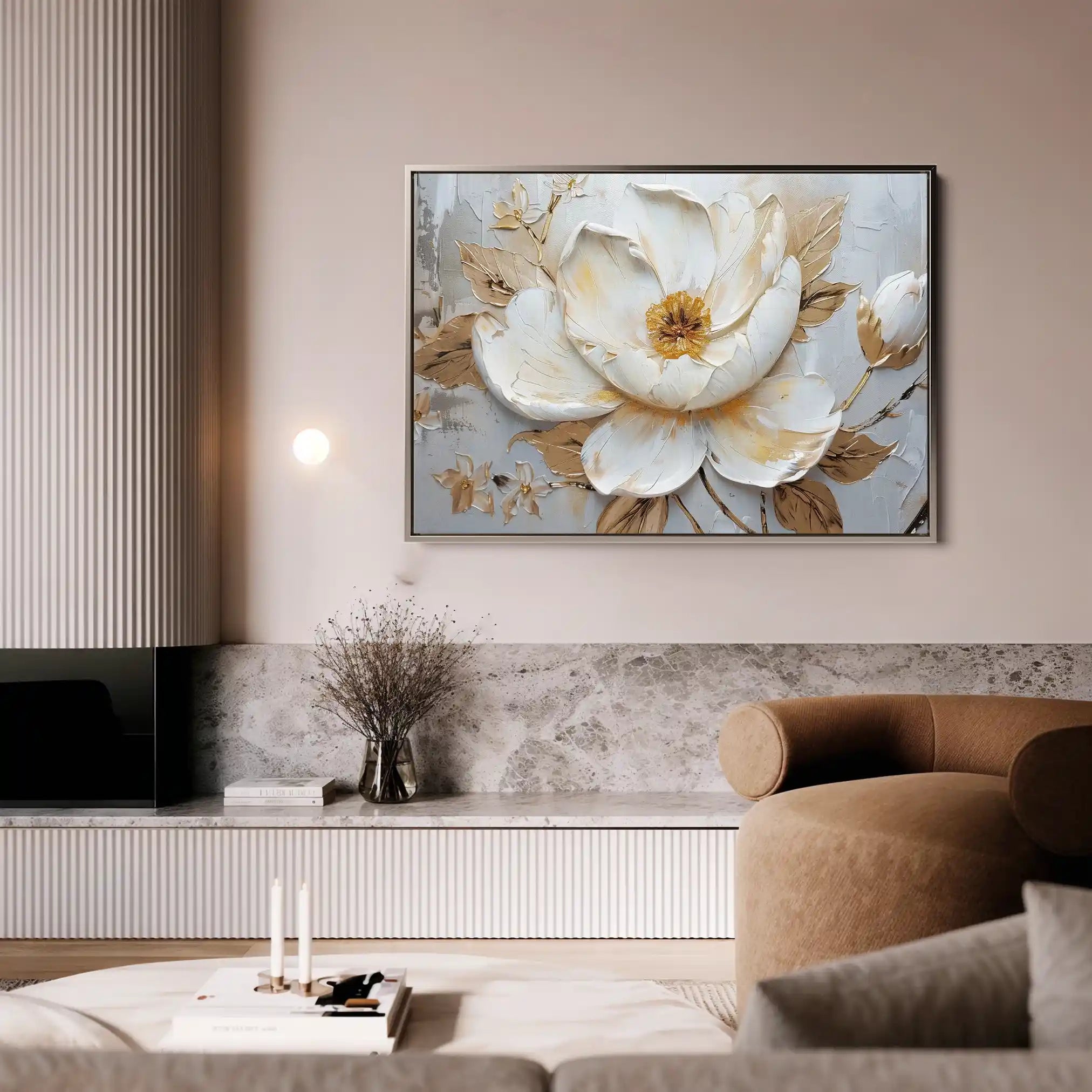 Floral Canvas Wall Art WAD127-F 90 x 60 cm / Stretched on hidden frame