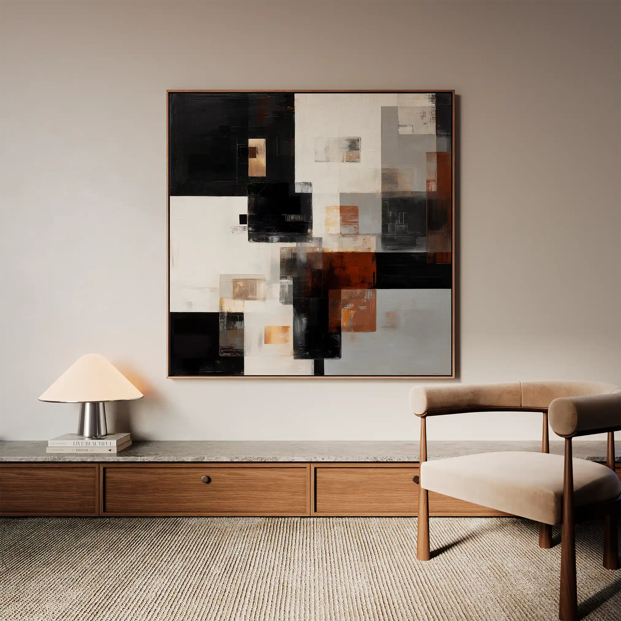 Abstract 1274 Canvas Art 60 x 60 cm / Stretched on hidden frame