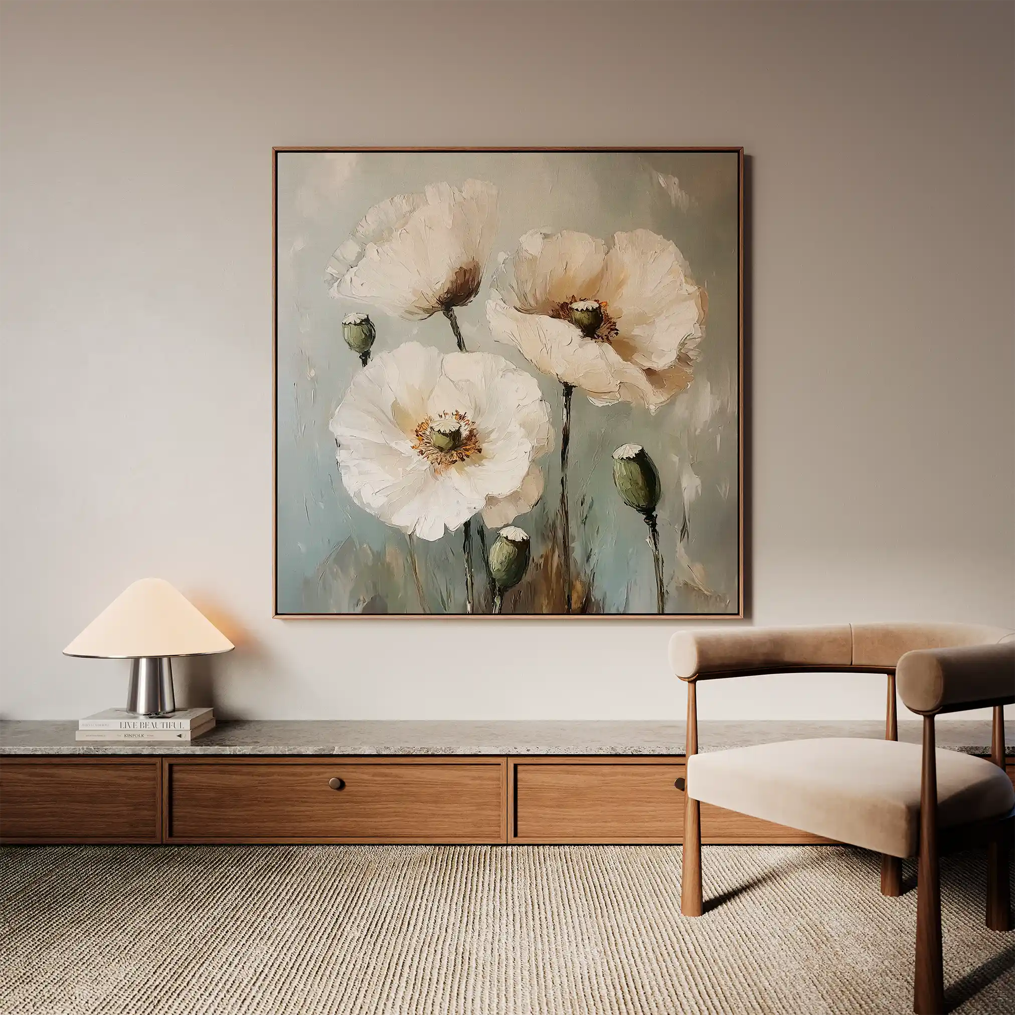 Floral Canvas Wall Art WAD1275-F 80 x 80 cm / Stretched on hidden frame