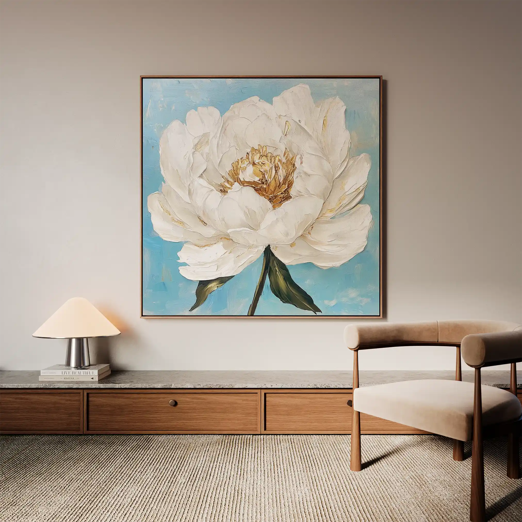 Floral Canvas Wall Art WAD1277-F 80 x 80 cm / Stretched on hidden frame