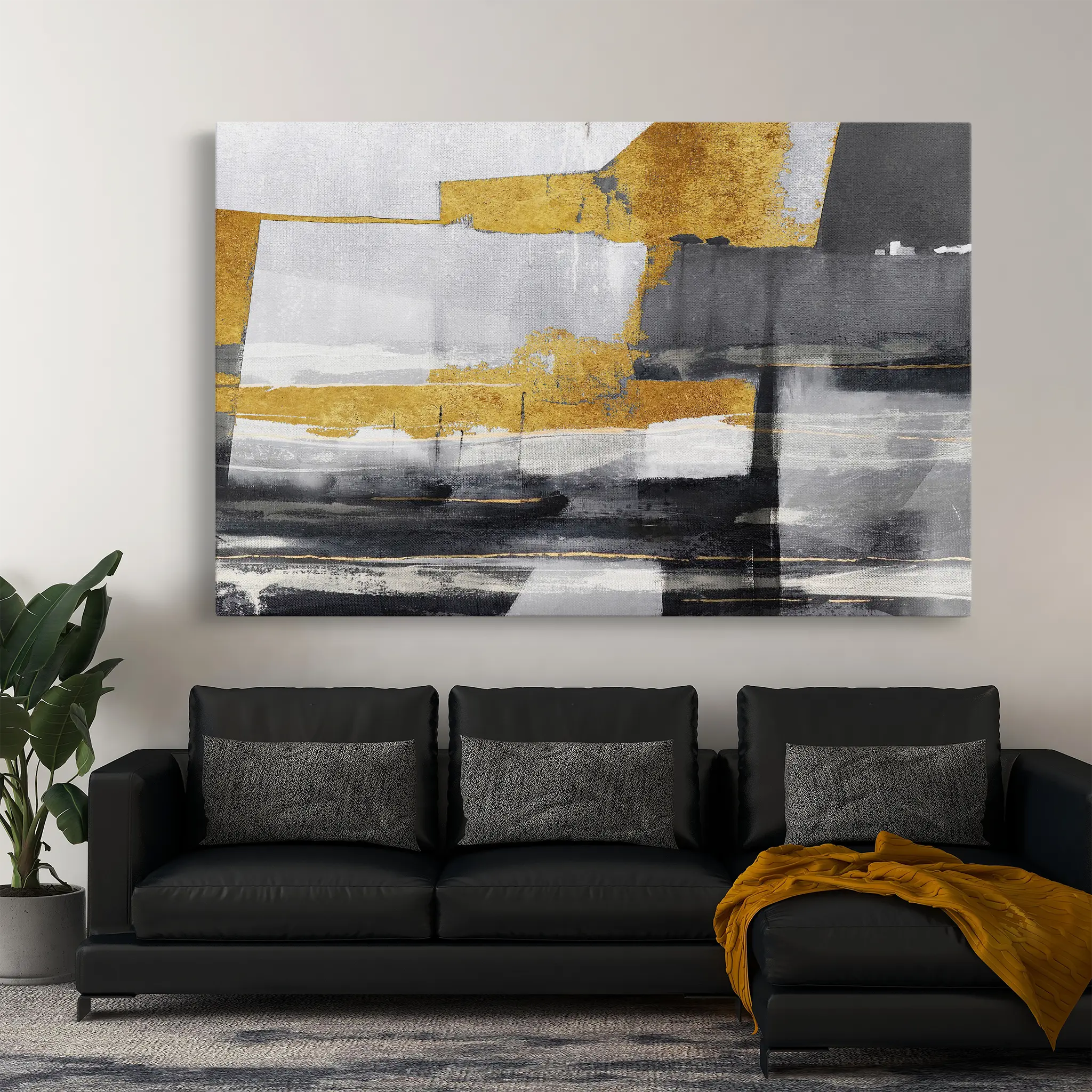 Abstract Canvas Wall Art WAD128-A 90 x 60 cm / Stretched on hidden frame