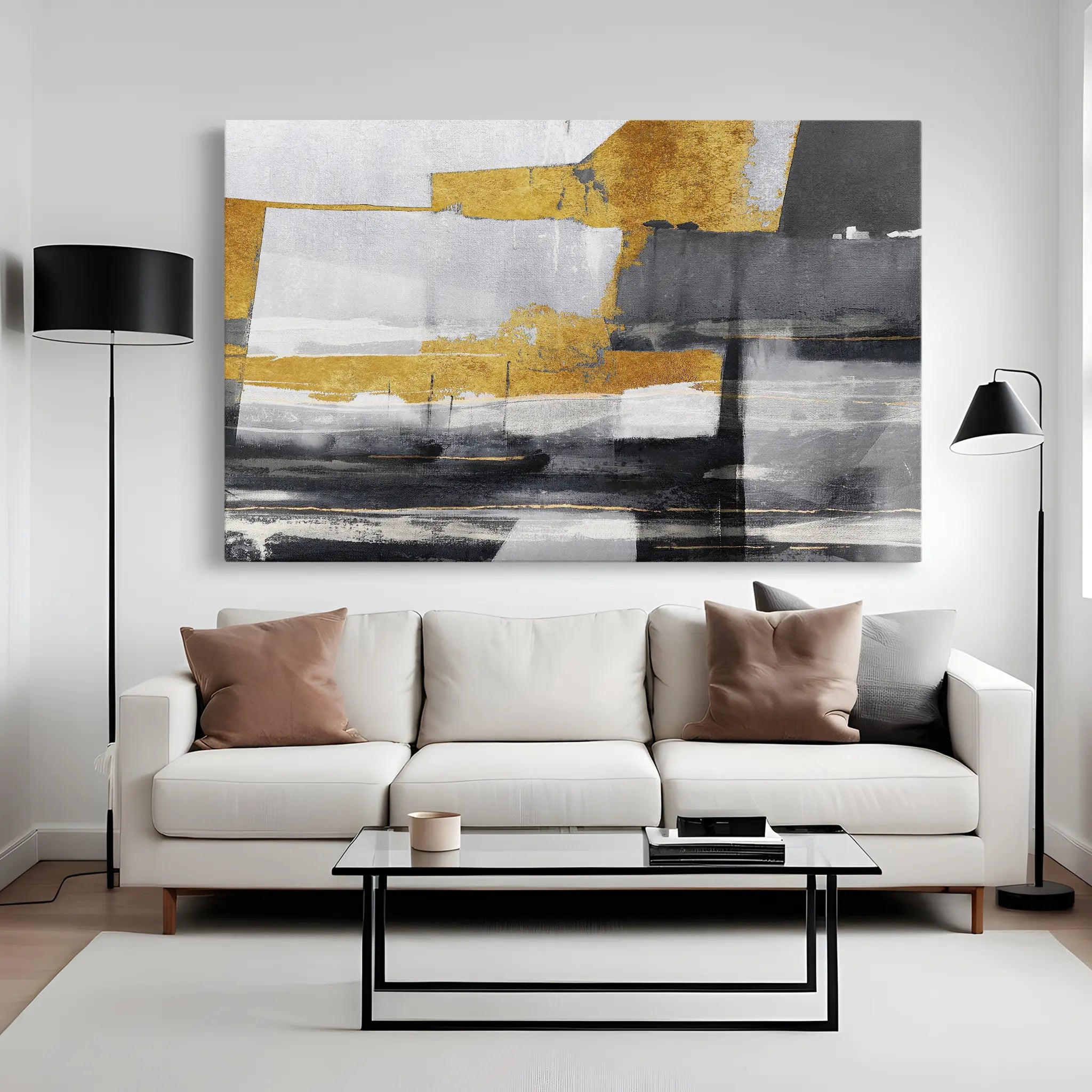 Abstract Canvas Wall Art WAD128-A 90 x 60 cm / Stretched on hidden frame