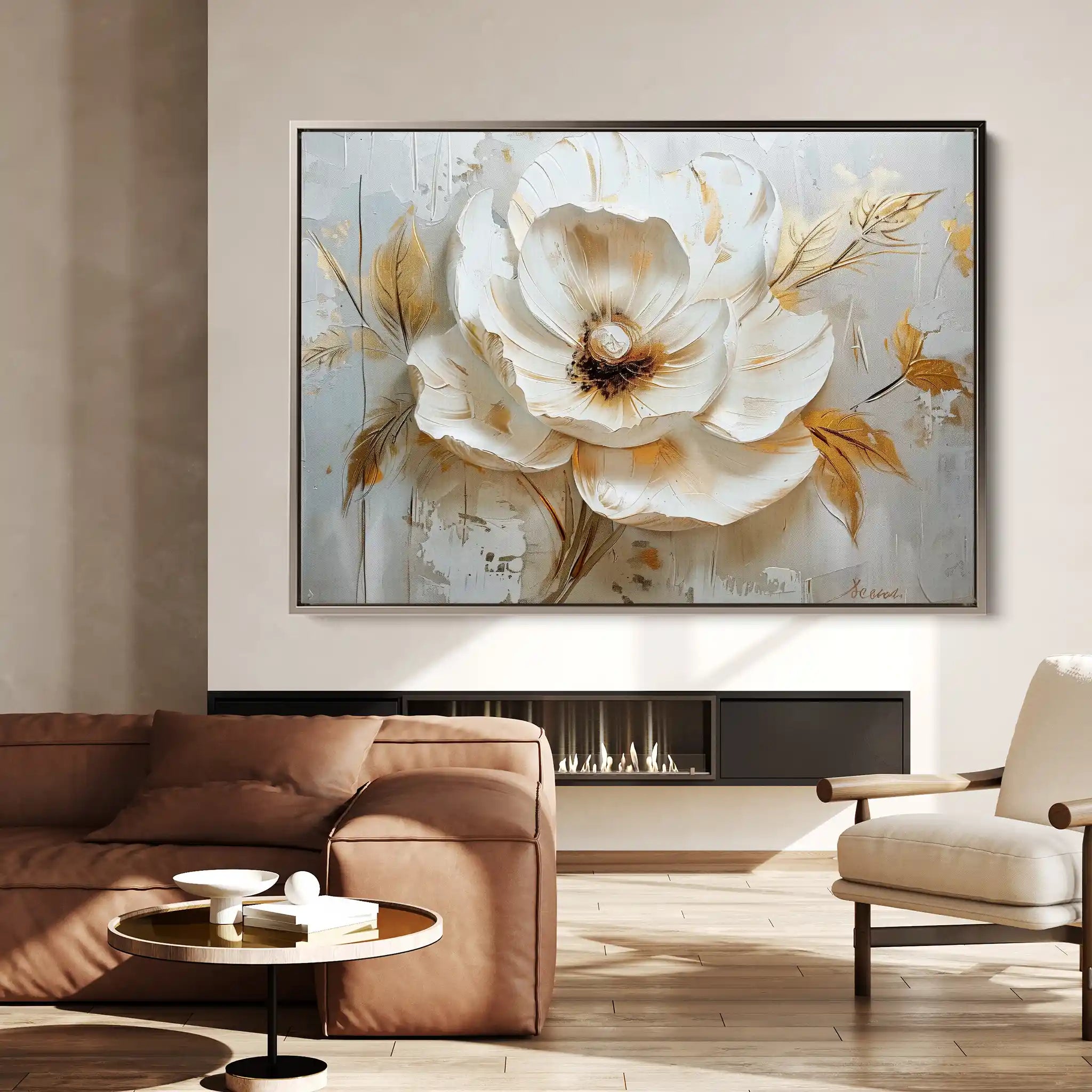 Floral Canvas Wall Art WAD128-F 90 x 60 cm / Stretched on hidden frame