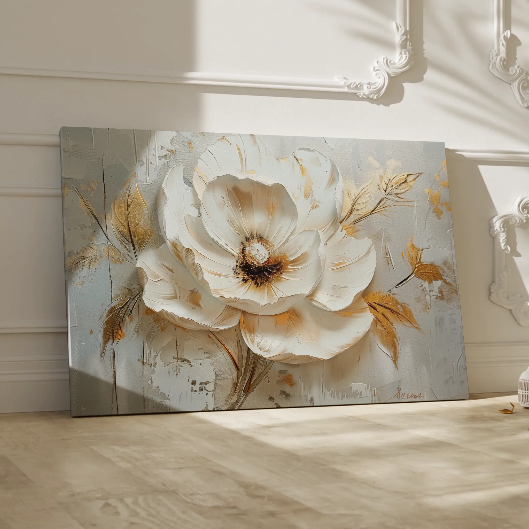 Floral Canvas Wall Art WAD128-F 90 x 60 cm / Stretched on hidden frame