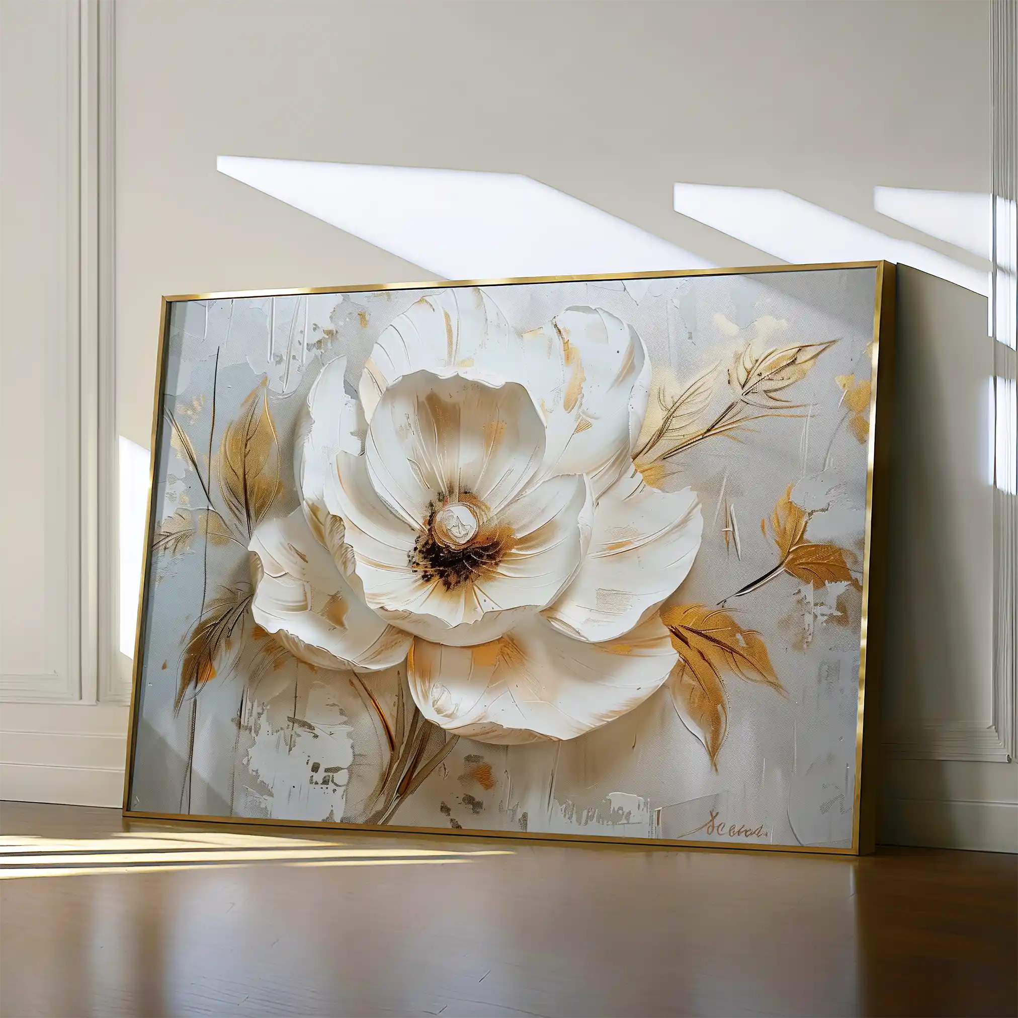 Floral Canvas Wall Art WAD128-F 90 x 60 cm / Stretched on hidden frame