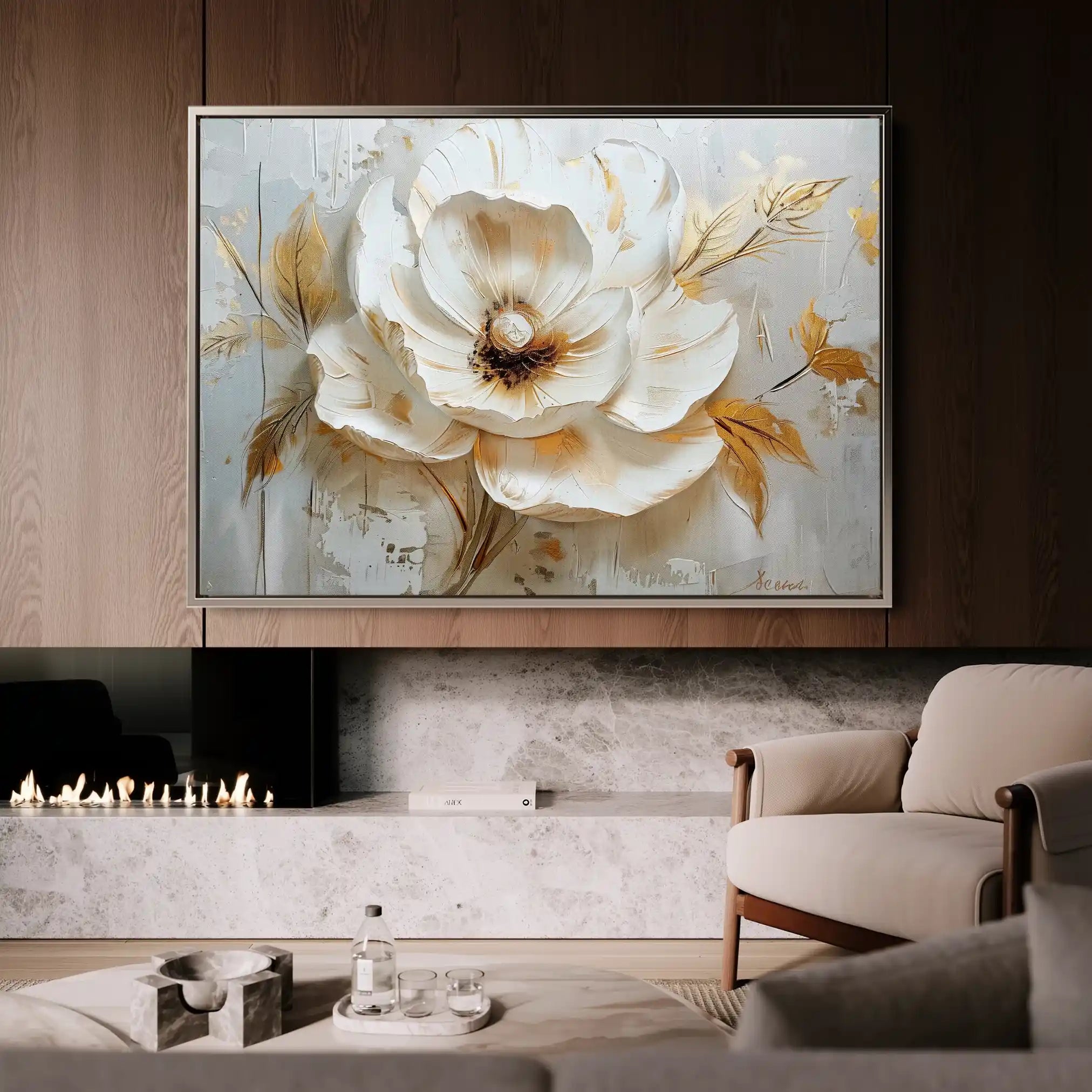 Floral Canvas Wall Art WAD128-F 90 x 60 cm / Stretched on hidden frame