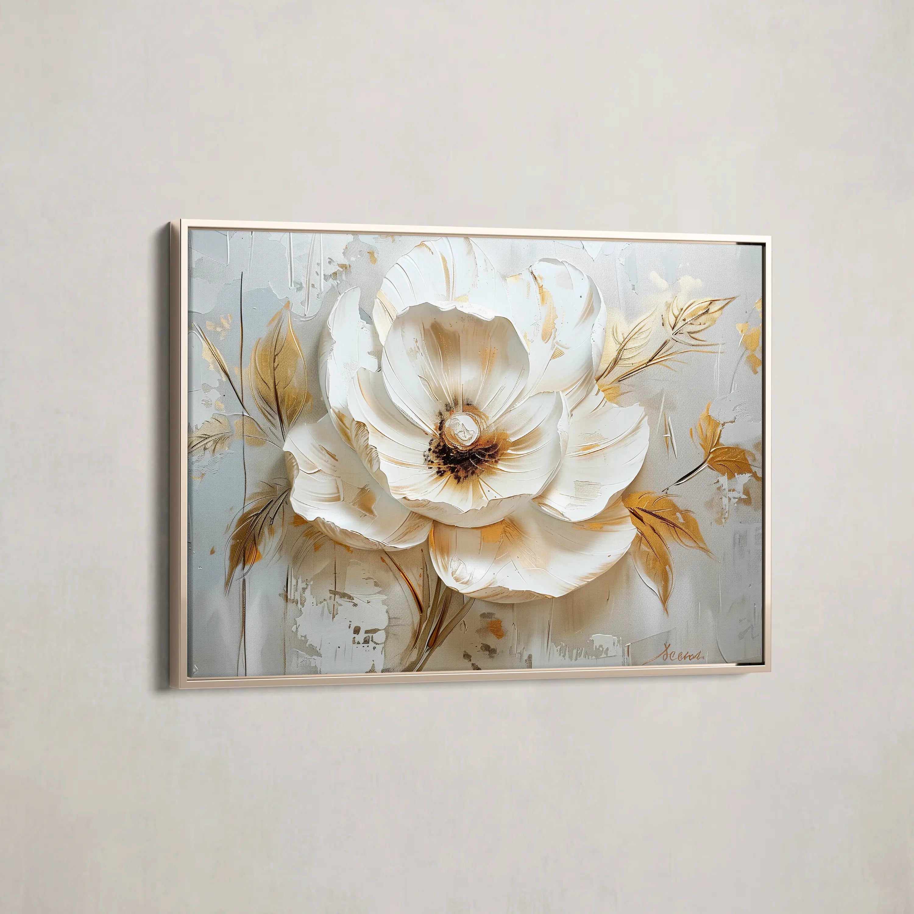 Floral Canvas Wall Art WAD128-F 90 x 60 cm / Stretched on hidden frame