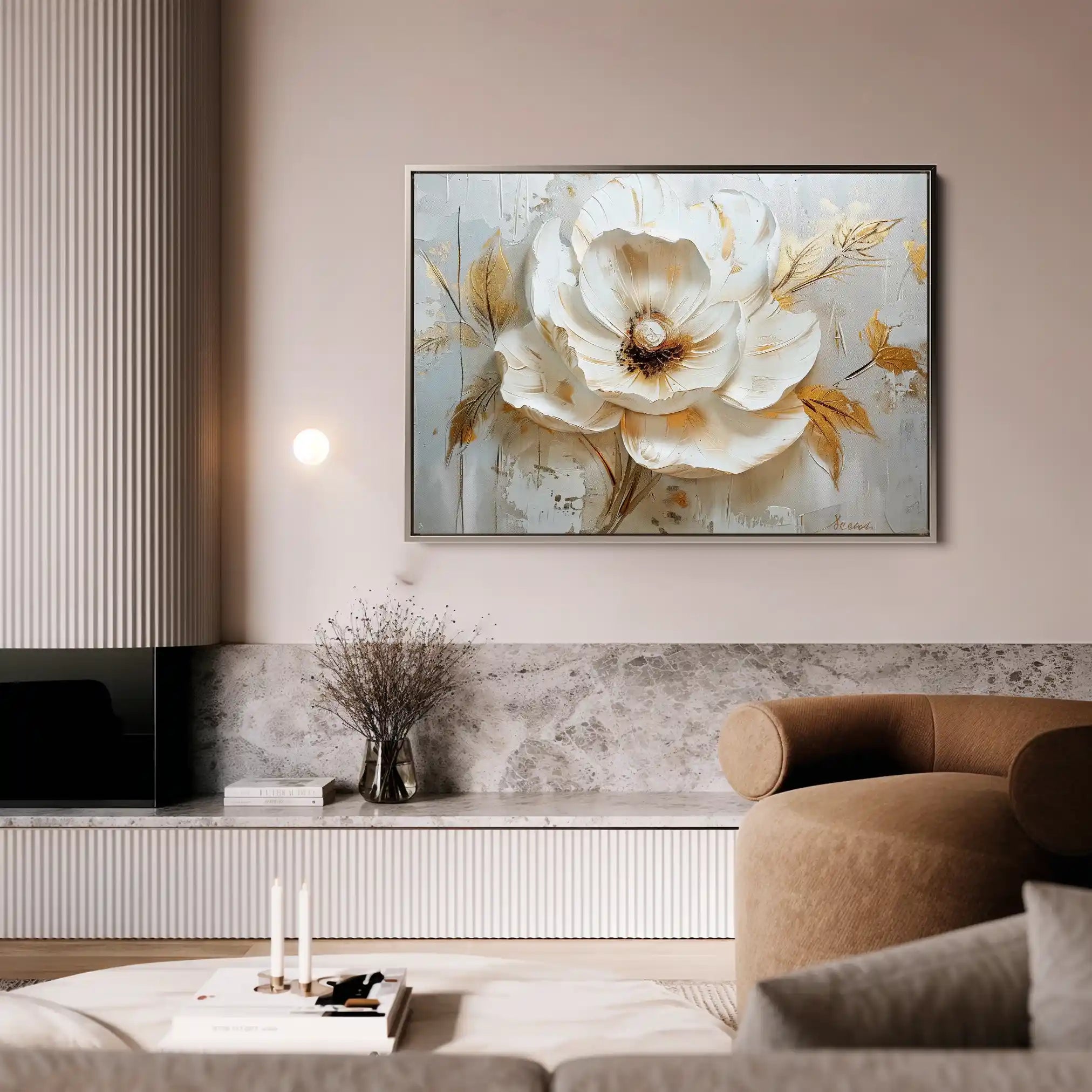 Floral Canvas Wall Art WAD128-F 90 x 60 cm / Stretched on hidden frame