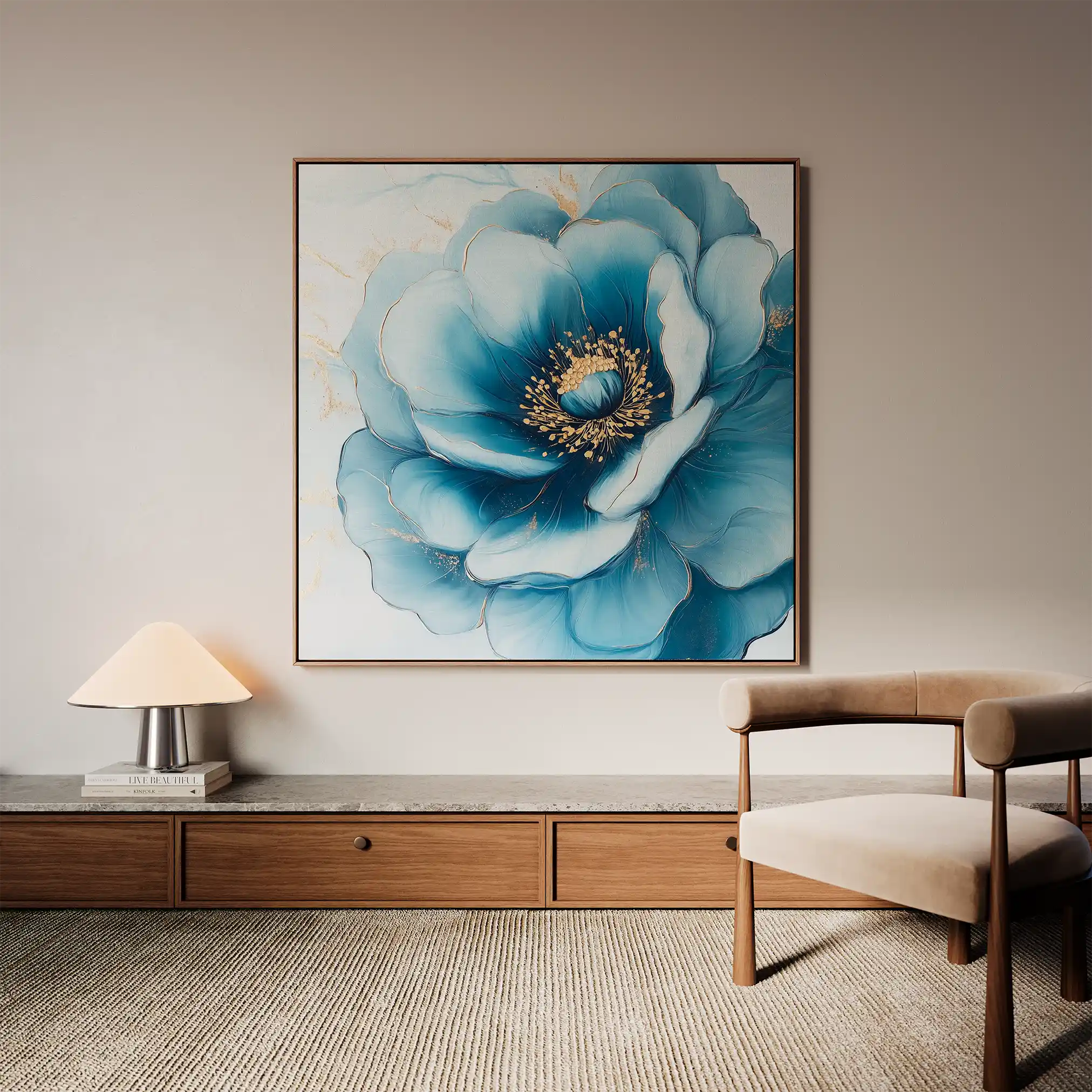 Floral Canvas Wall Art WAD1281-F 80 x 80 cm / Stretched on hidden frame