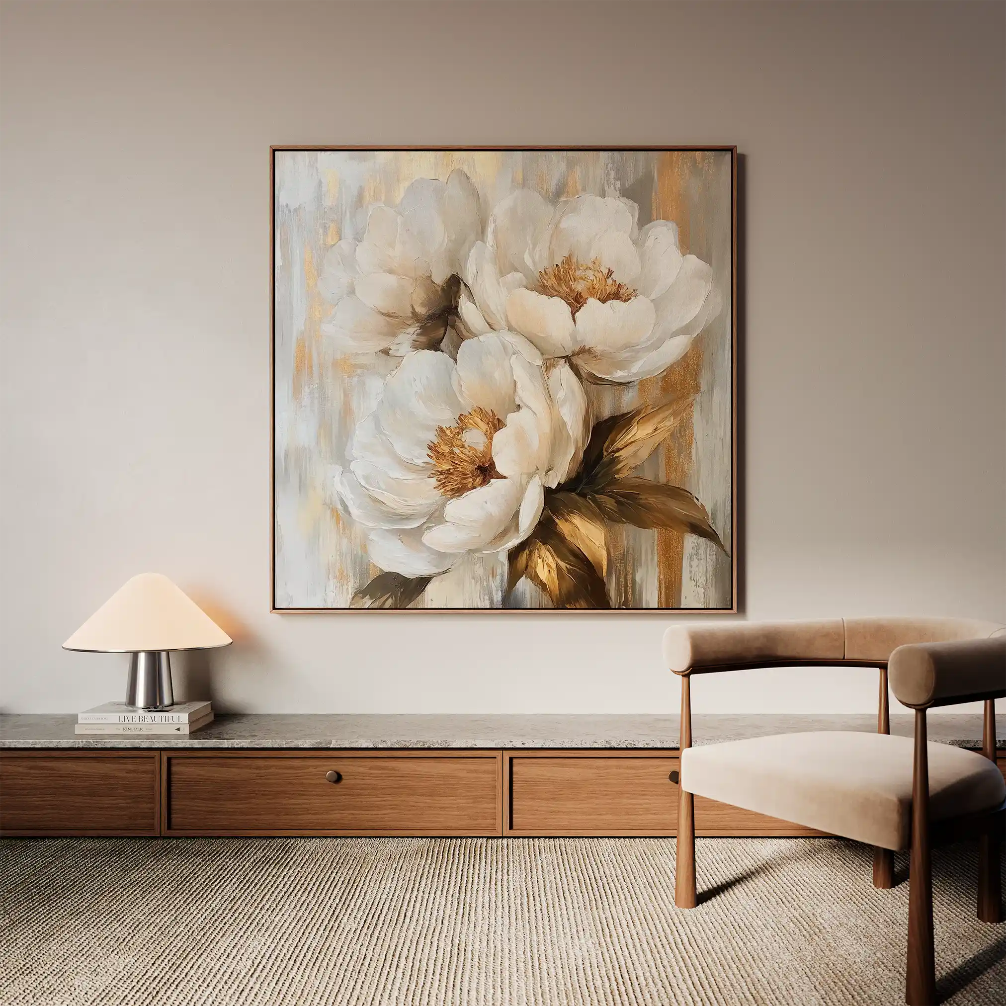 Floral Canvas Wall Art WAD1283-F 80 x 80 cm / Stretched on hidden frame