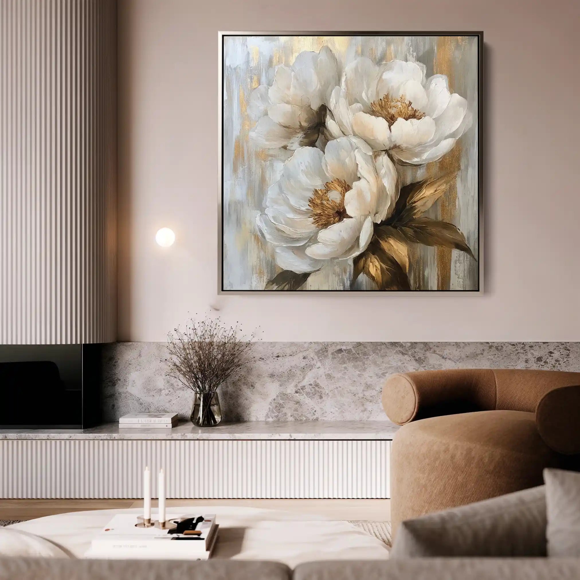 Floral Canvas Wall Art WAD1283-F 80 x 80 cm / Stretched on hidden frame