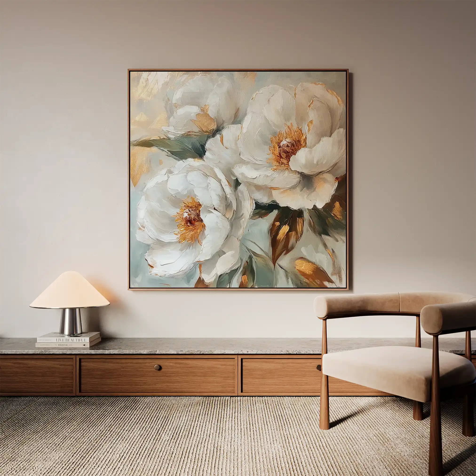 Floral Canvas Wall Art WAD1284-F 80 x 80 cm / Stretched on hidden frame
