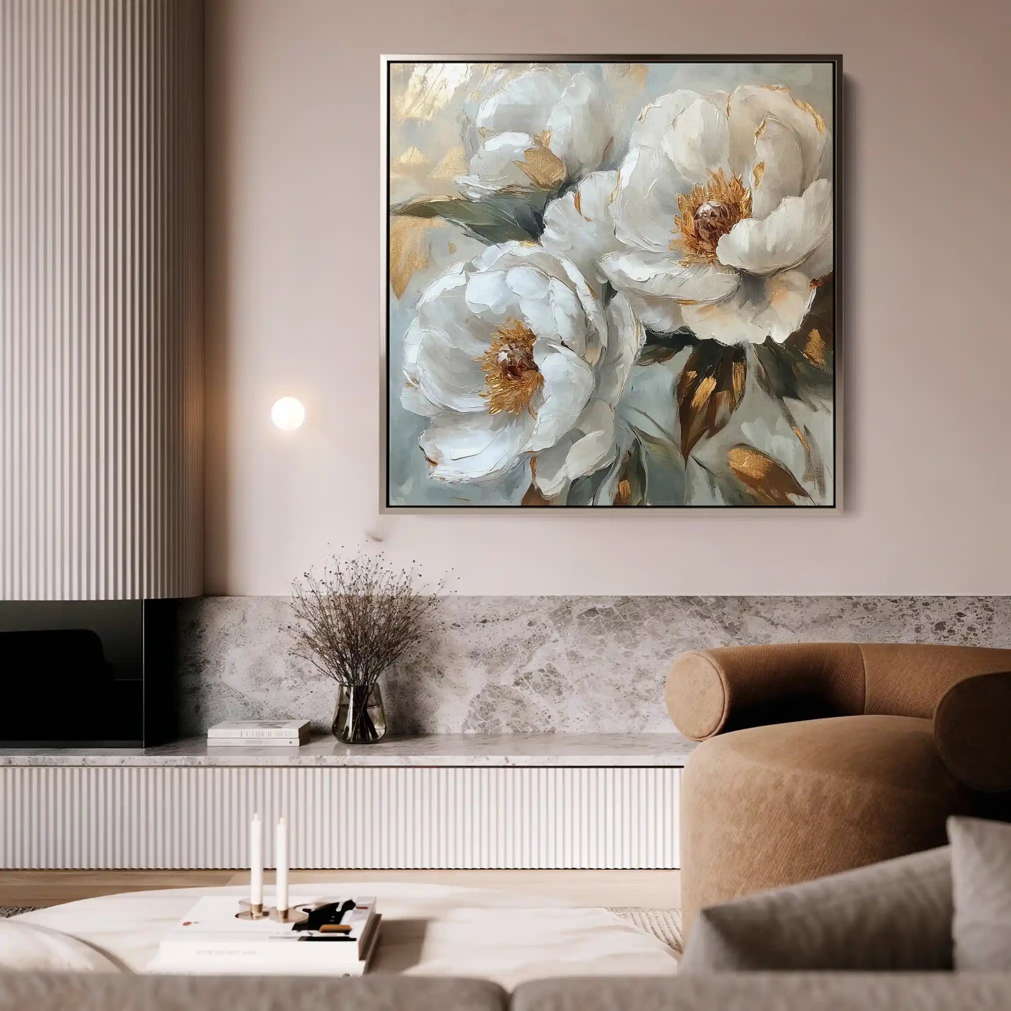 Floral Canvas Wall Art WAD1284-F 80 x 80 cm / Stretched on hidden frame