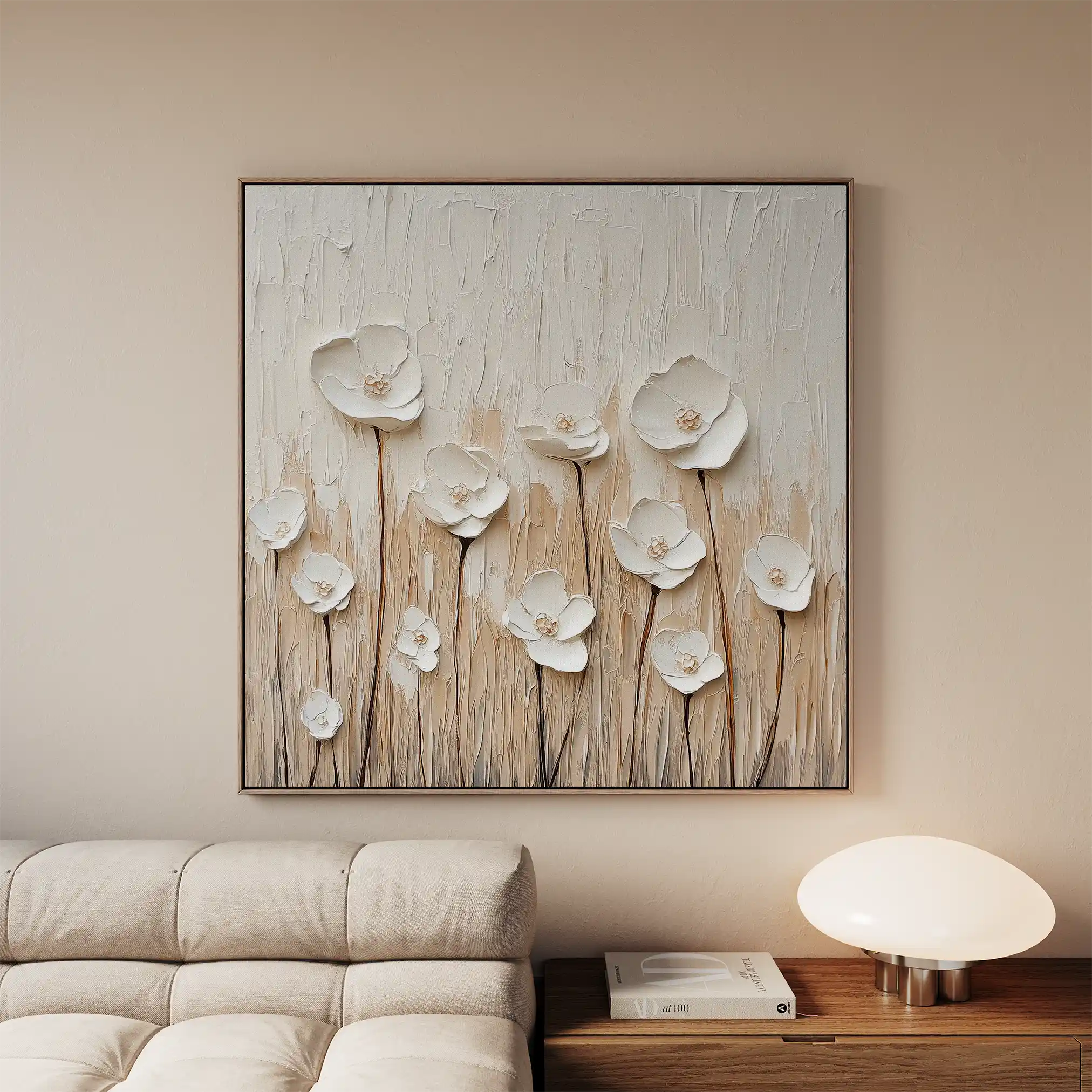 Floral Canvas Wall Art WAD1285-F 80 x 80 cm / Stretched on hidden frame