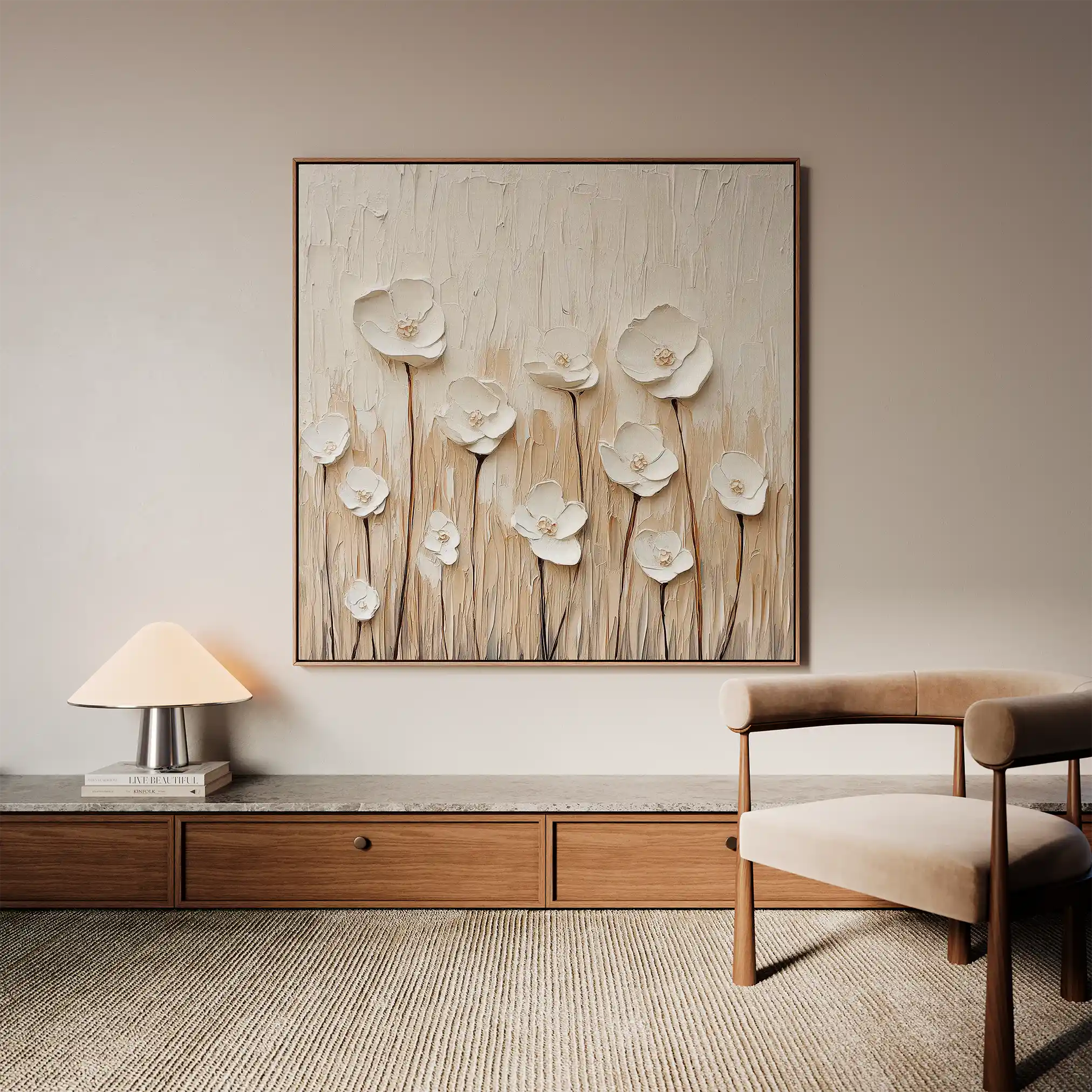 Floral Canvas Wall Art WAD1285-F 80 x 80 cm / Stretched on hidden frame