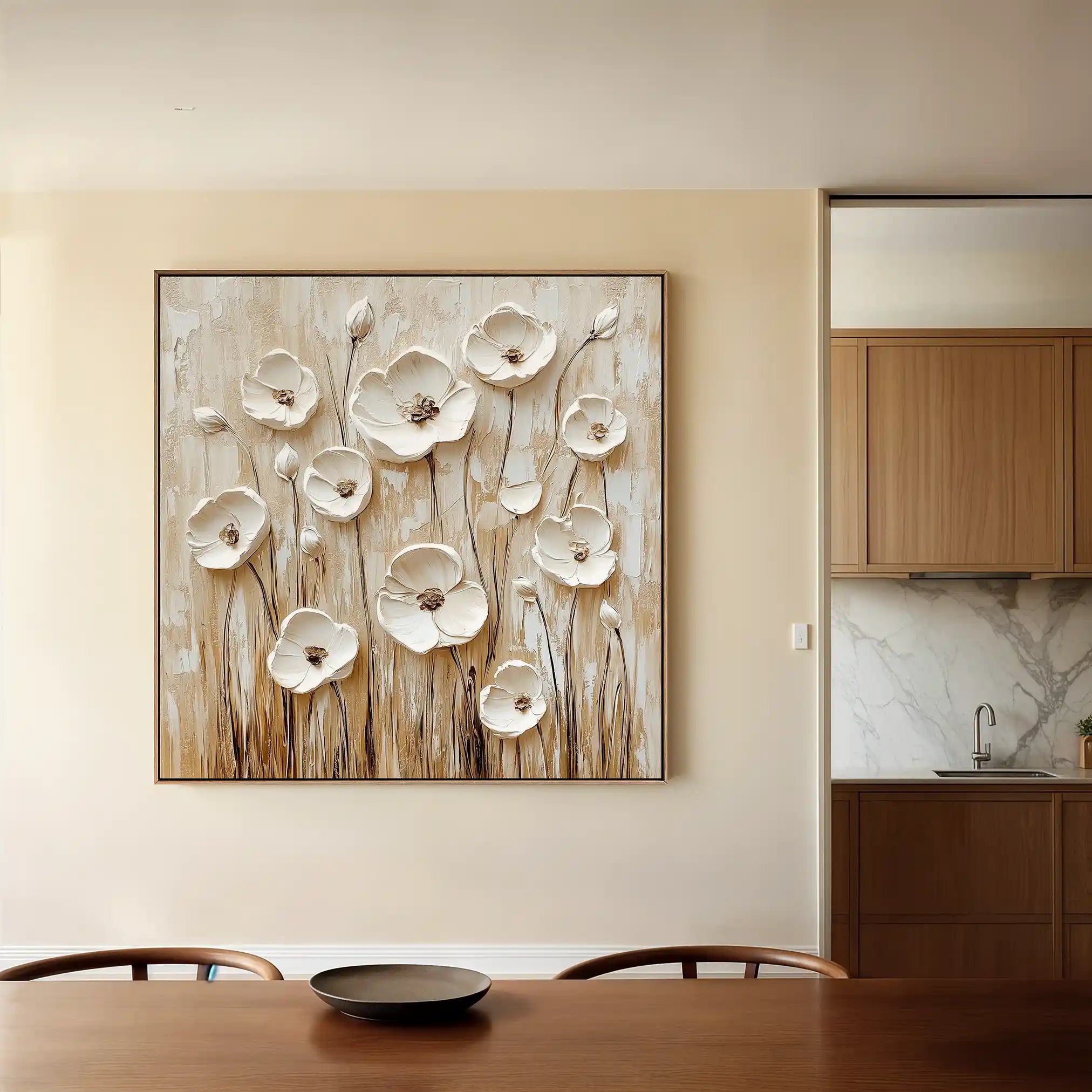 Floral Canvas Wall Art WAD1286-F 80 x 80 cm / Stretched on hidden frame