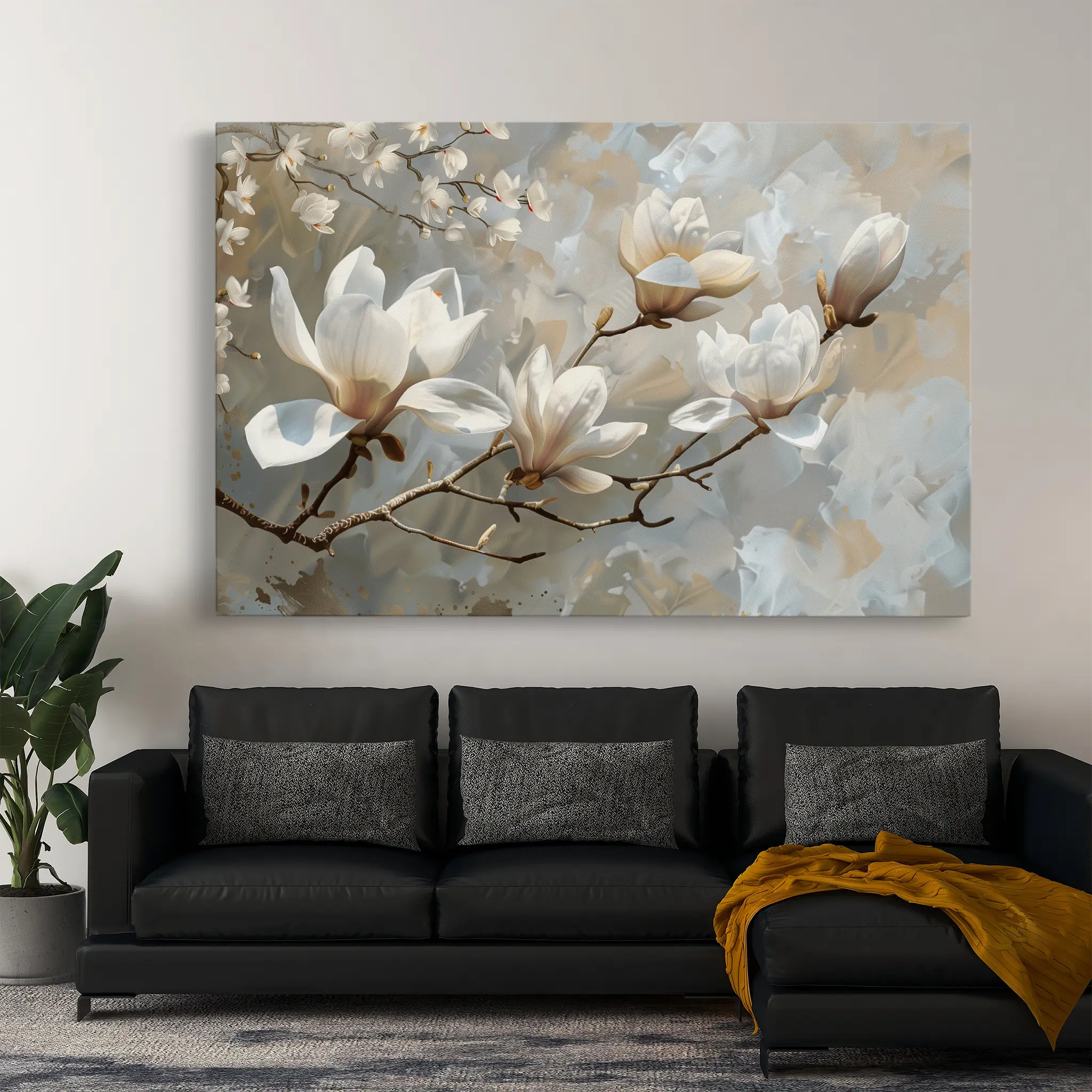 Floral Canvas Wall Art WAD129-F 90 x 60 cm / Stretched on hidden frame