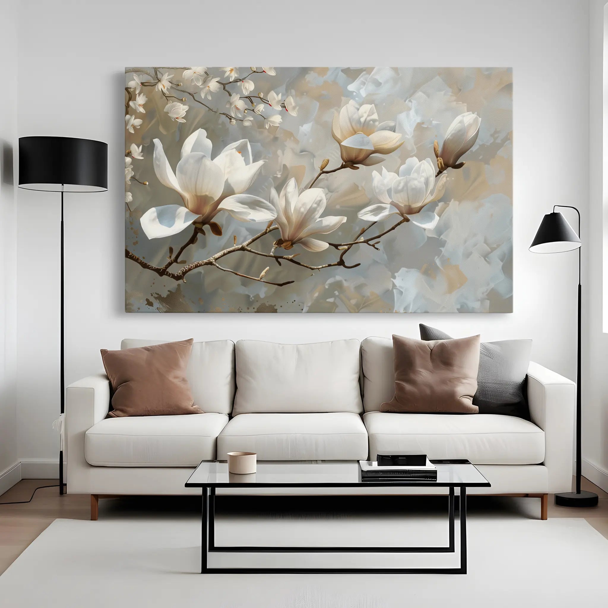 Floral Canvas Wall Art WAD129-F 90 x 60 cm / Stretched on hidden frame