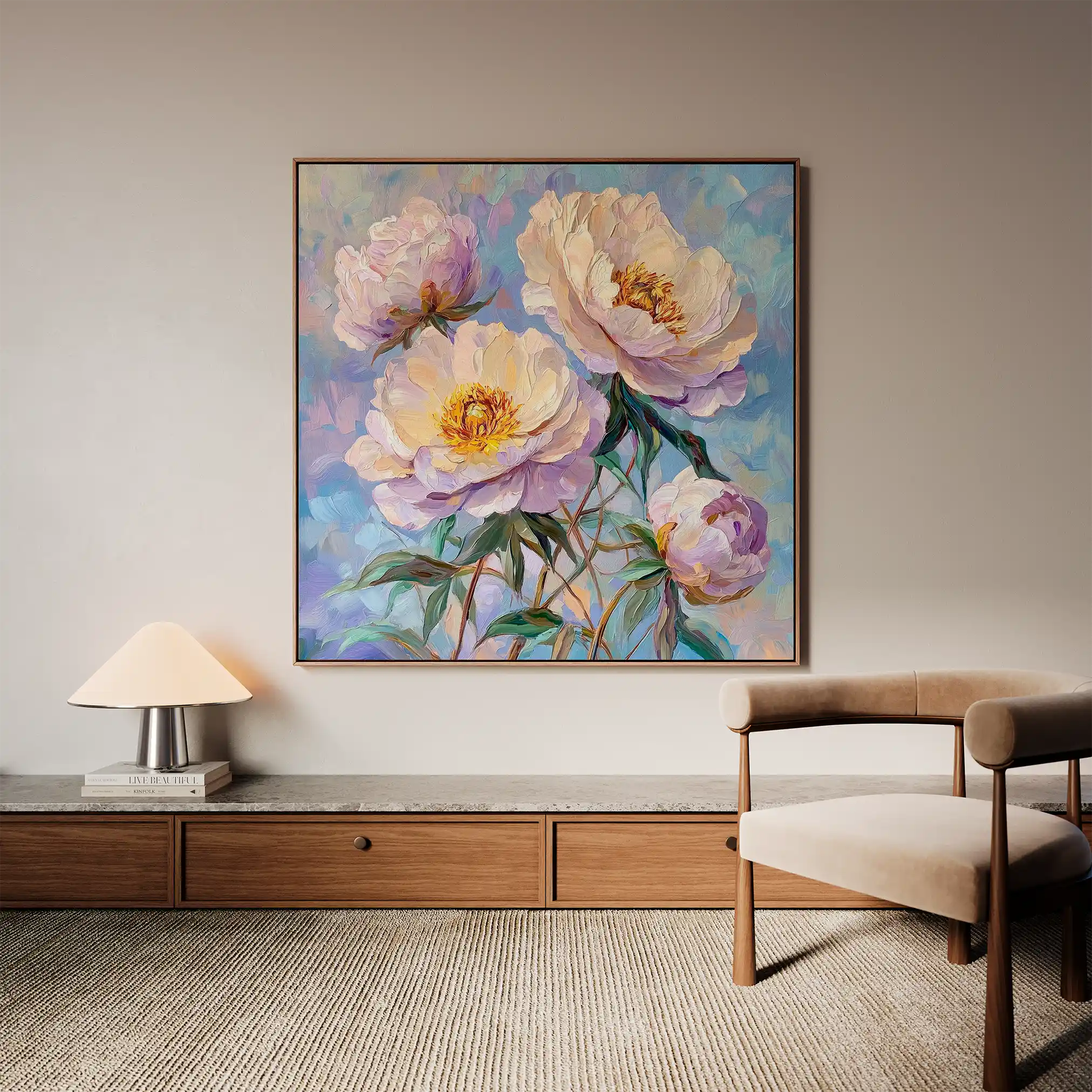 Floral Canvas Wall Art WAD1291-F 80 x 80 cm / Stretched on hidden frame