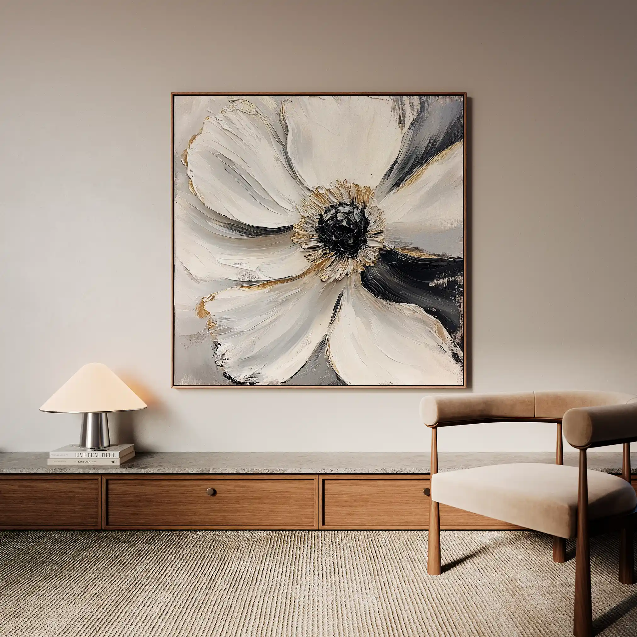 Floral Canvas Wall Art WAD1292-F 80 x 80 cm / Stretched on hidden frame