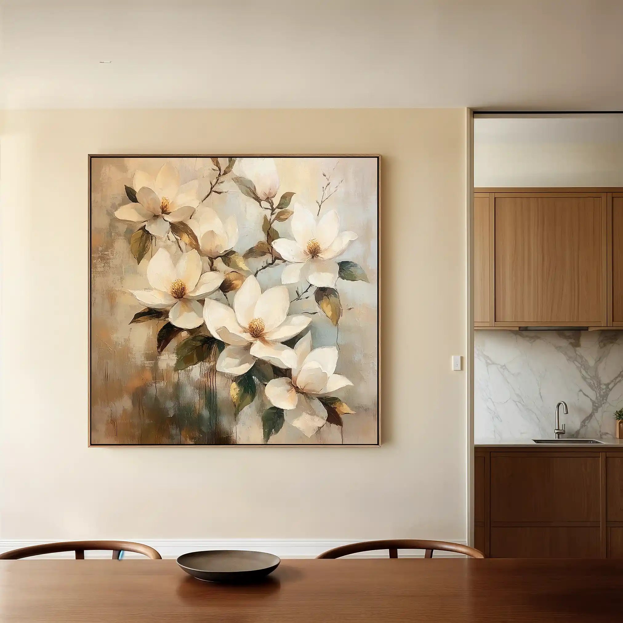 Floral Canvas Wall Art WAD1295-F 80 x 80 cm / Stretched on hidden frame