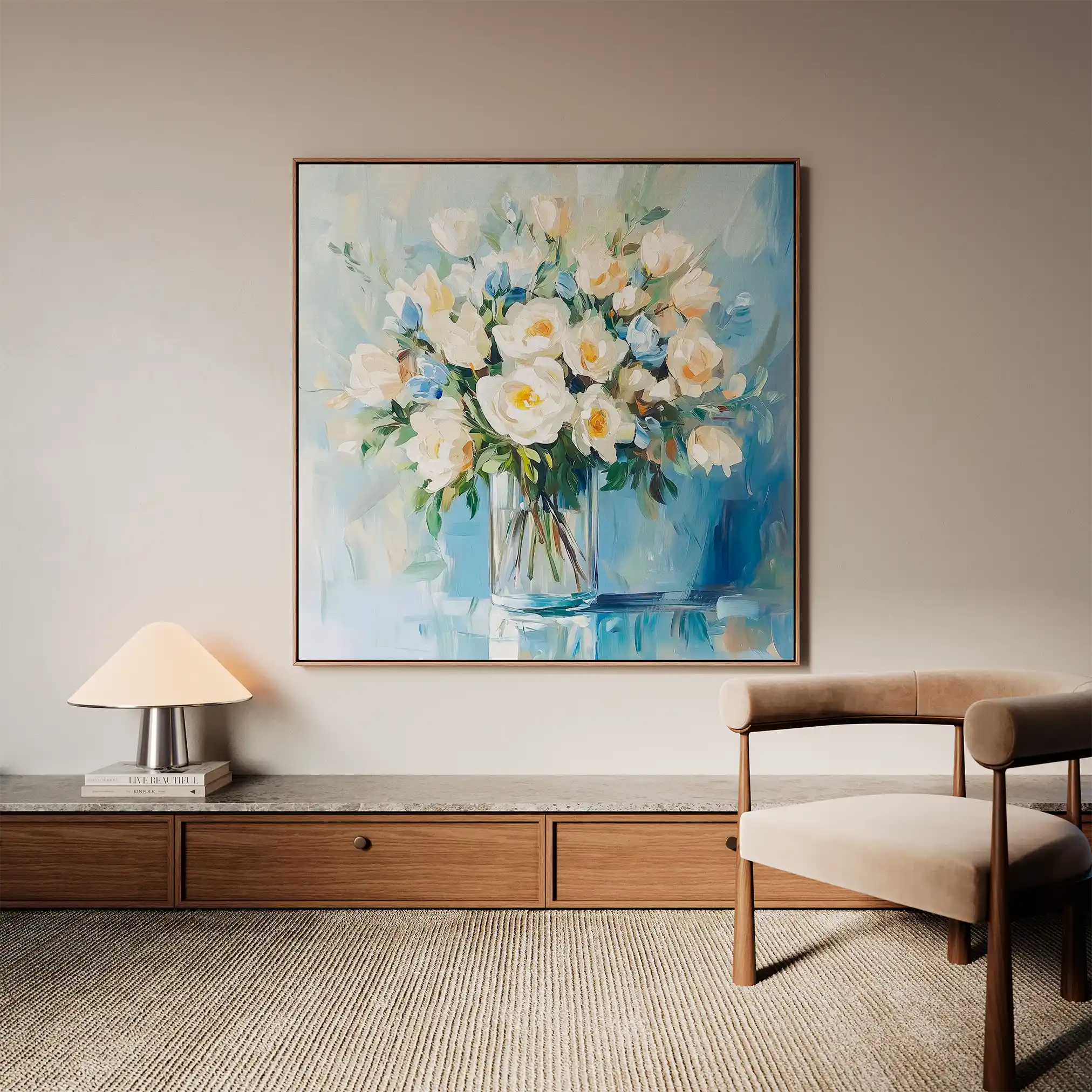 Floral Canvas Wall Art WAD1299-F 80 x 80 cm / Stretched on hidden frame