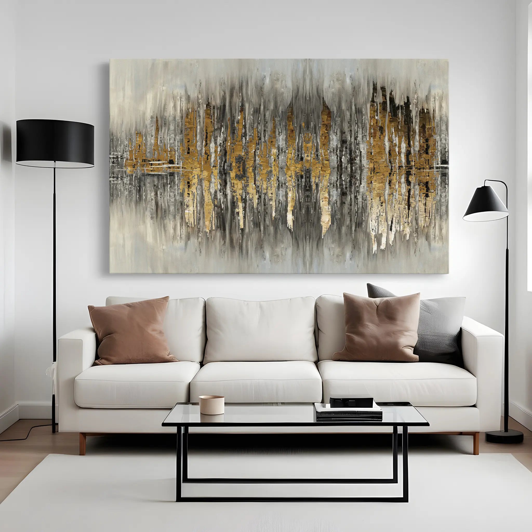 Abstract Canvas Wall Art WAD130-A 90 x 60 cm / Stretched on hidden frame