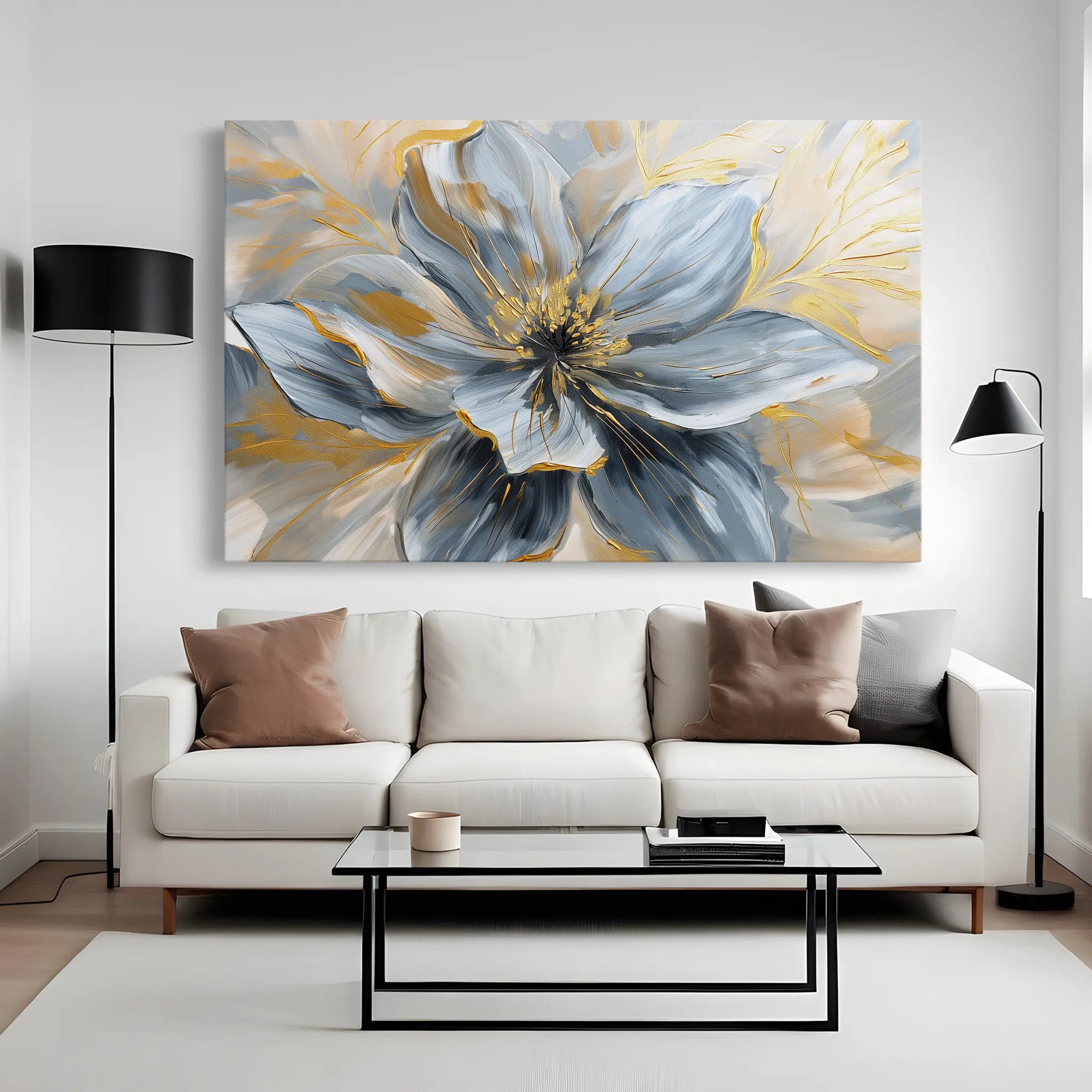 Floral Canvas Wall Art WAD130-F 90 x 60 cm / Stretched on hidden frame