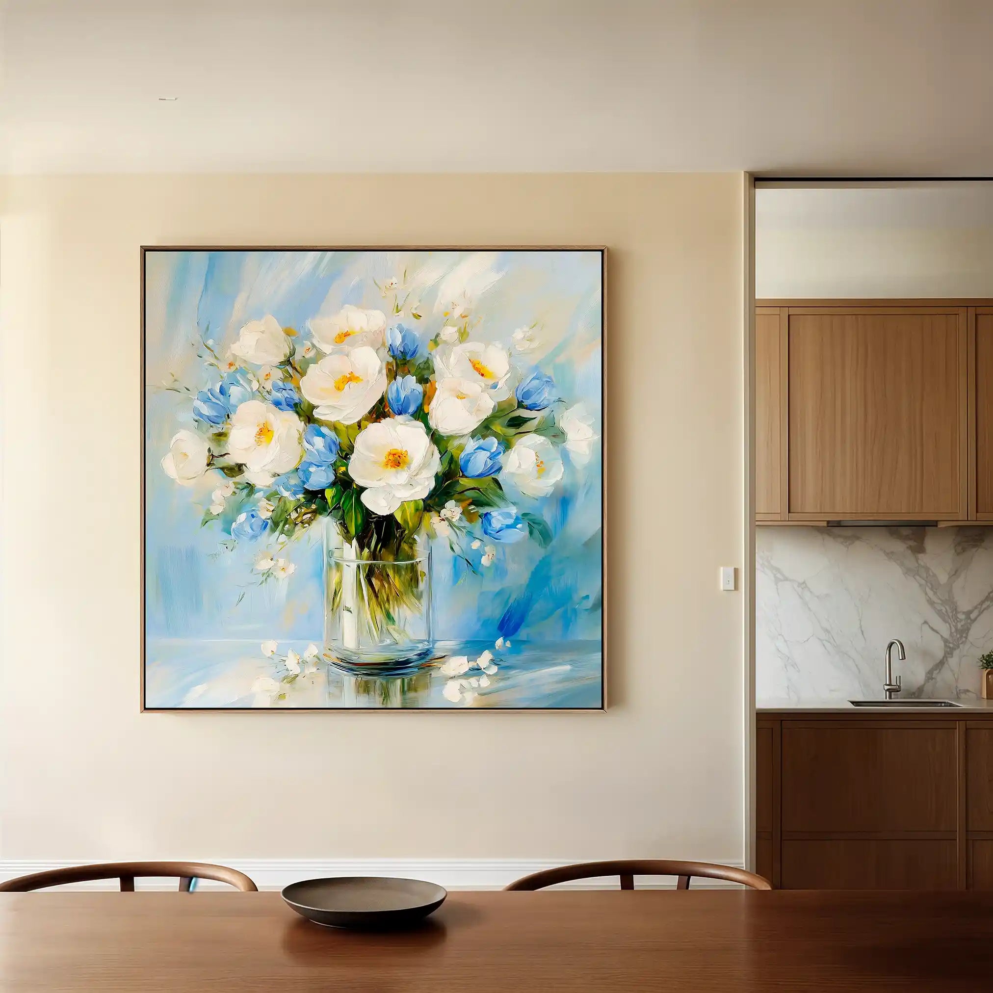 Floral Canvas Wall Art WAD1300-F 80 x 80 cm / Stretched on hidden frame