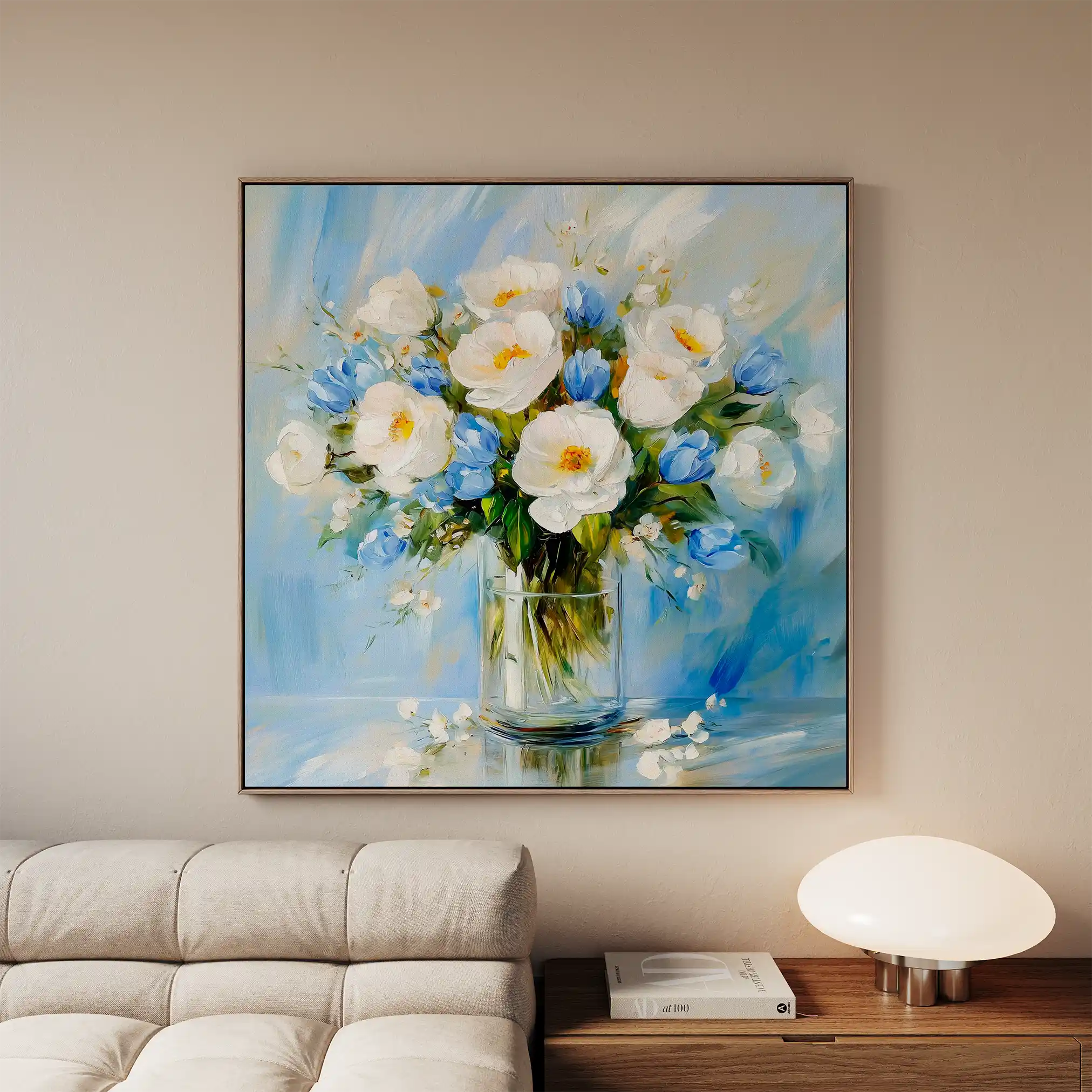 Floral Canvas Wall Art WAD1300-F 80 x 80 cm / Stretched on hidden frame