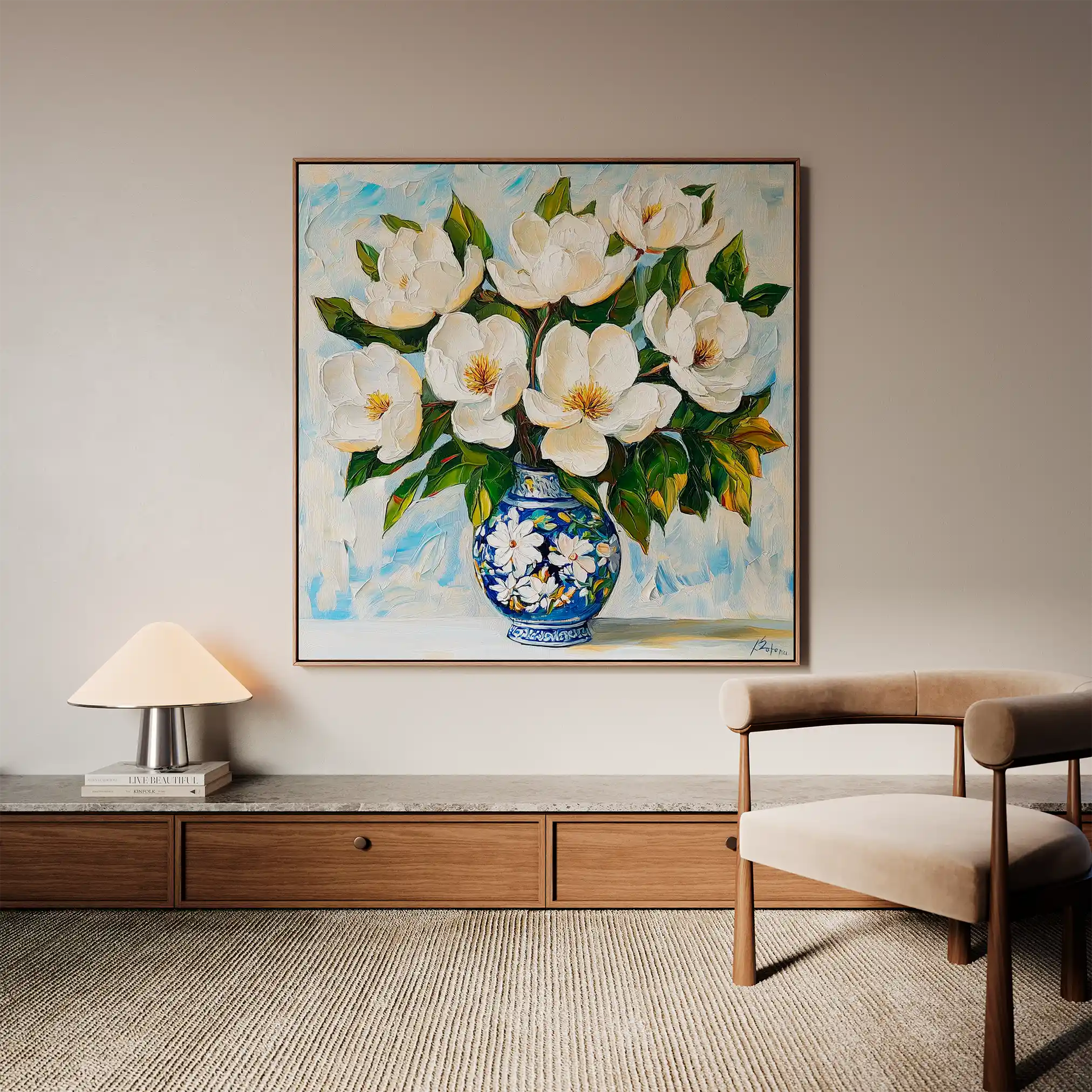Floral Canvas Wall Art WAD1306-F 80 x 80 cm / Stretched on hidden frame