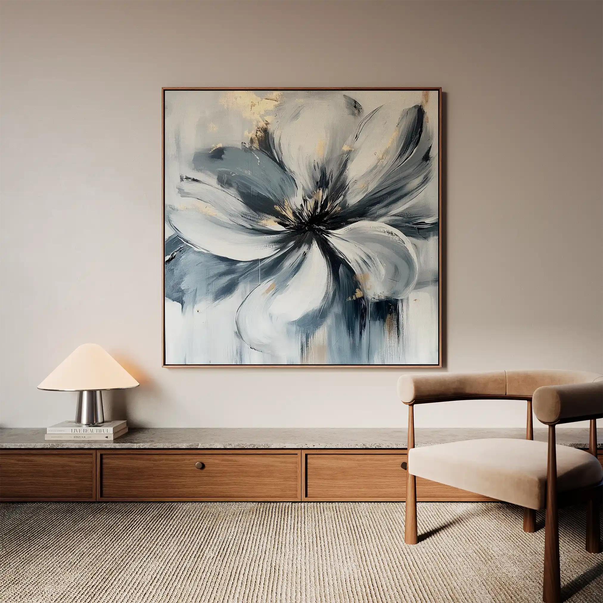 Floral Canvas Wall Art WAD1307-F 80 x 80 cm / Stretched on hidden frame
