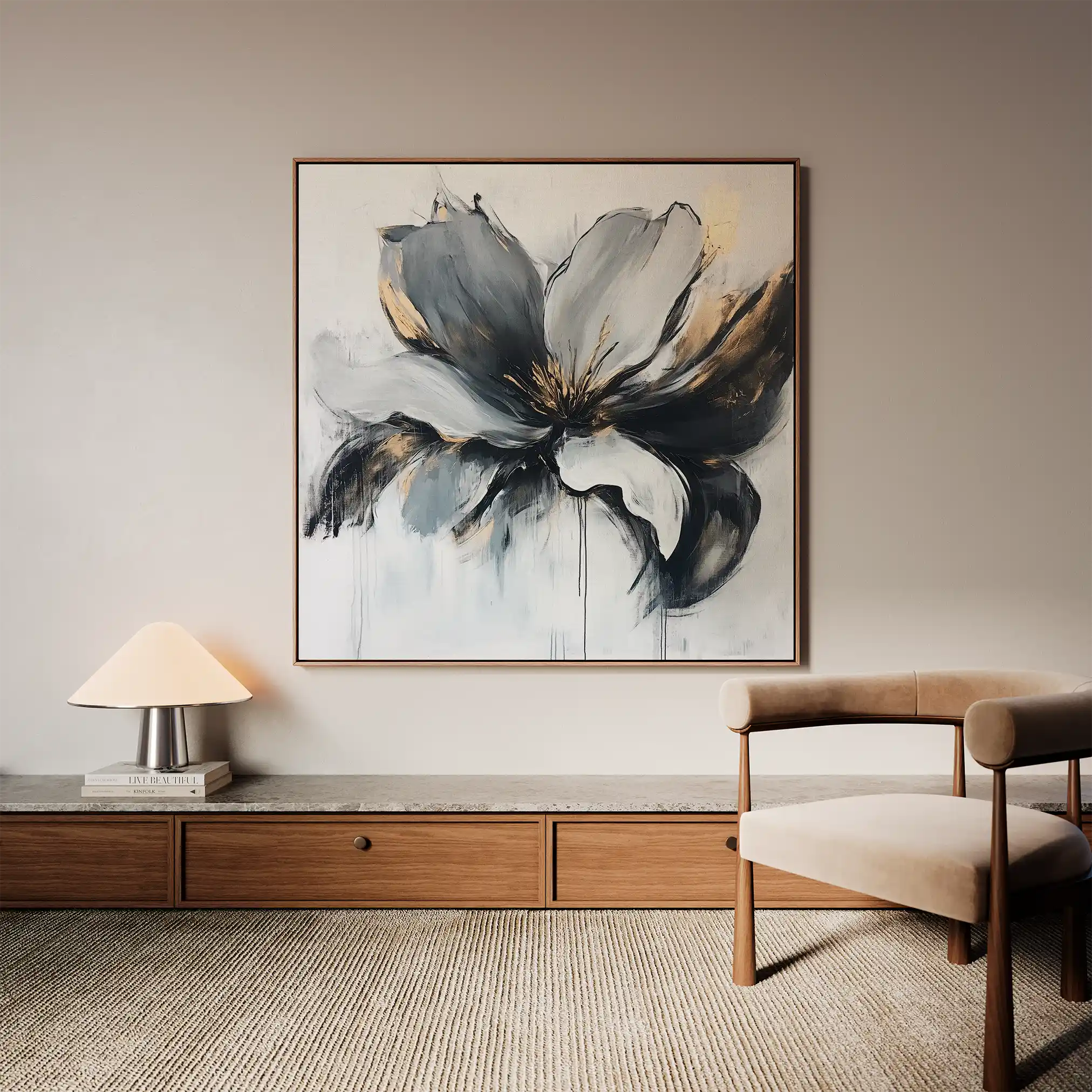 Floral Canvas Wall Art WAD1308-F 80 x 80 cm / Stretched on hidden frame