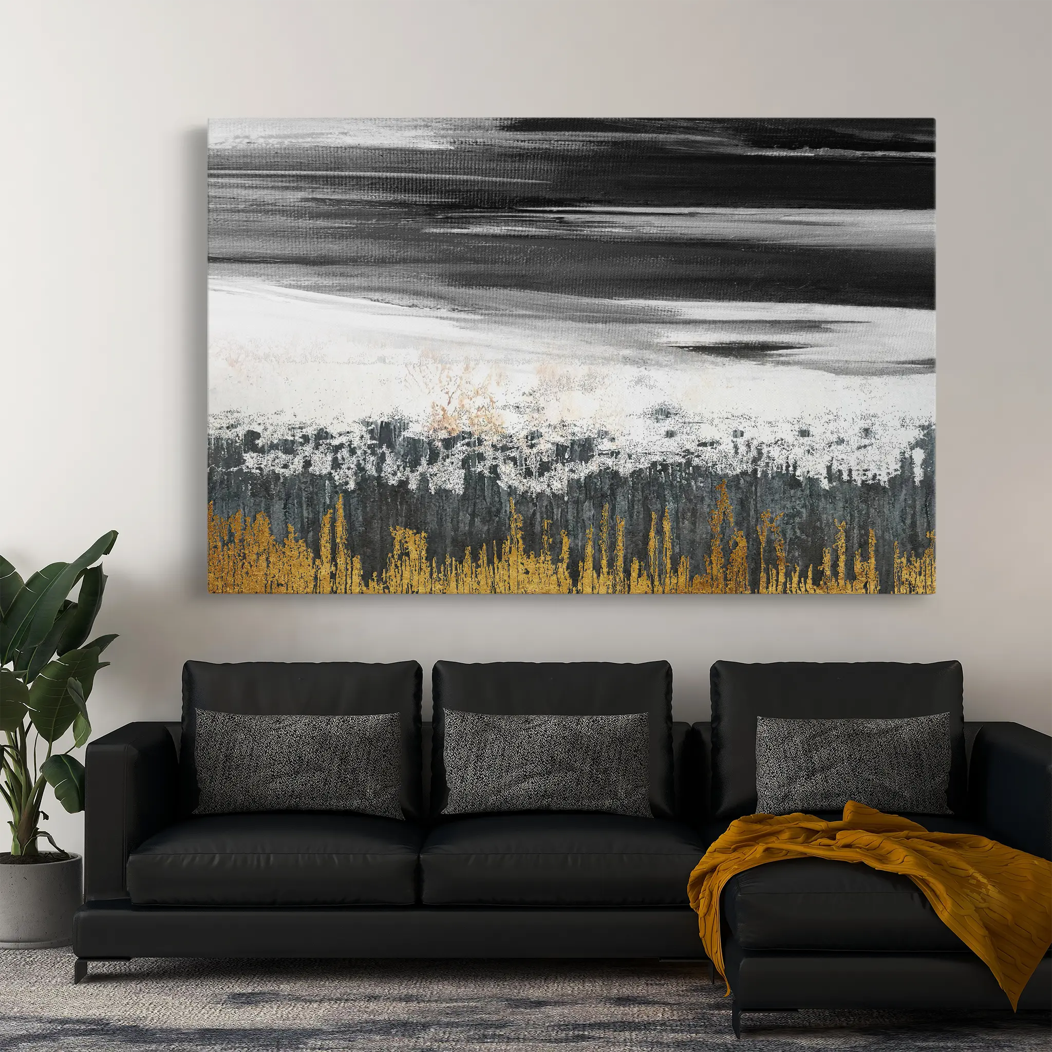 Abstract Canvas Wall Art WAD131-A 90 x 60 cm / Stretched on hidden frame