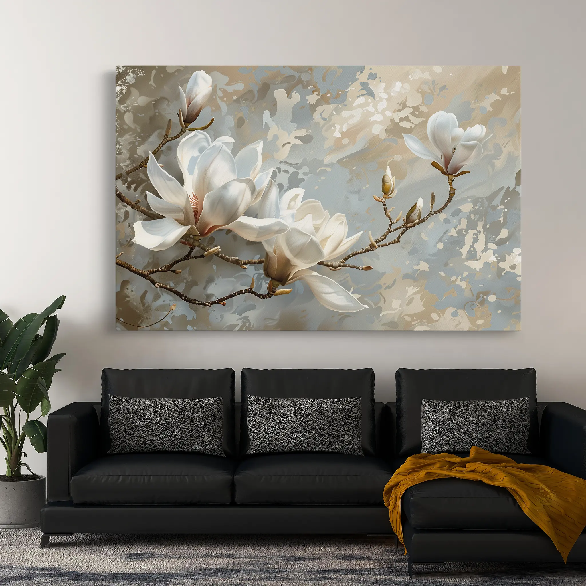 Floral Canvas Wall Art WAD131-F 90 x 60 cm / Stretched on hidden frame