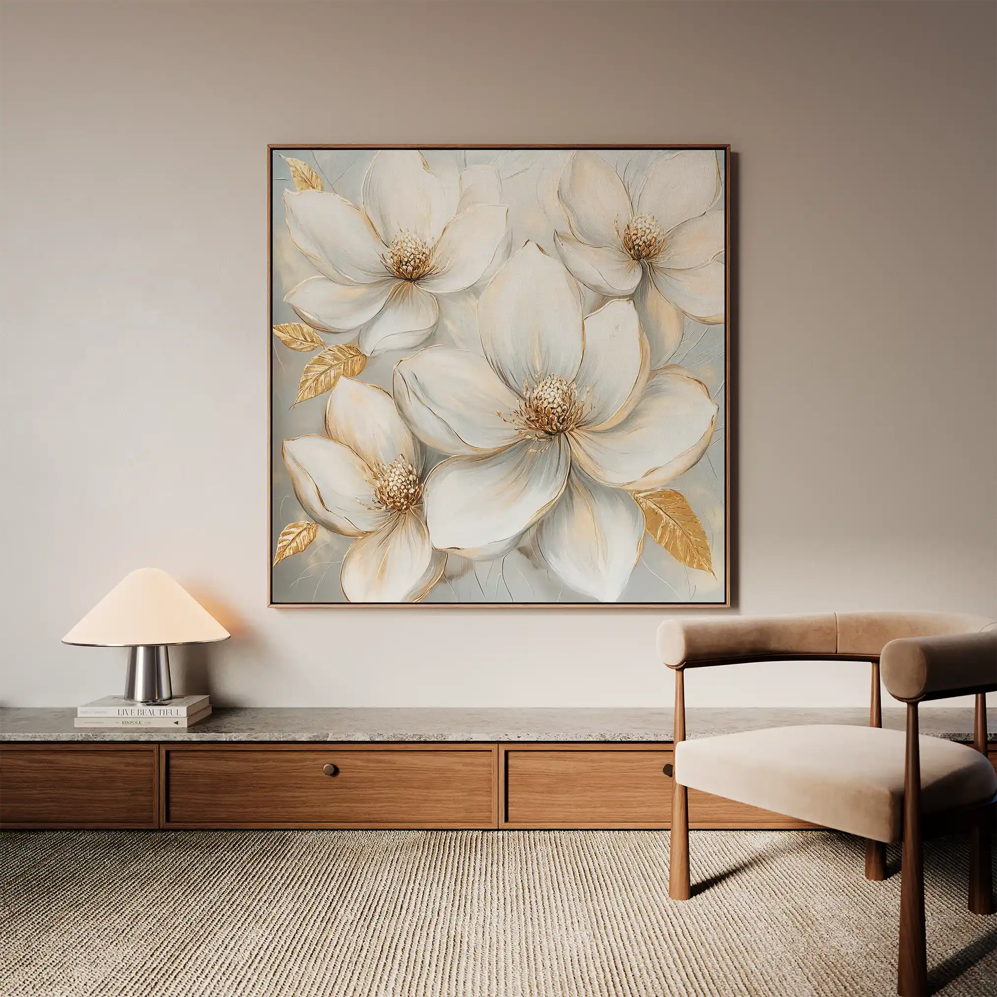 Floral Canvas Wall Art WAD1310-F 80 x 80 cm / Stretched on hidden frame