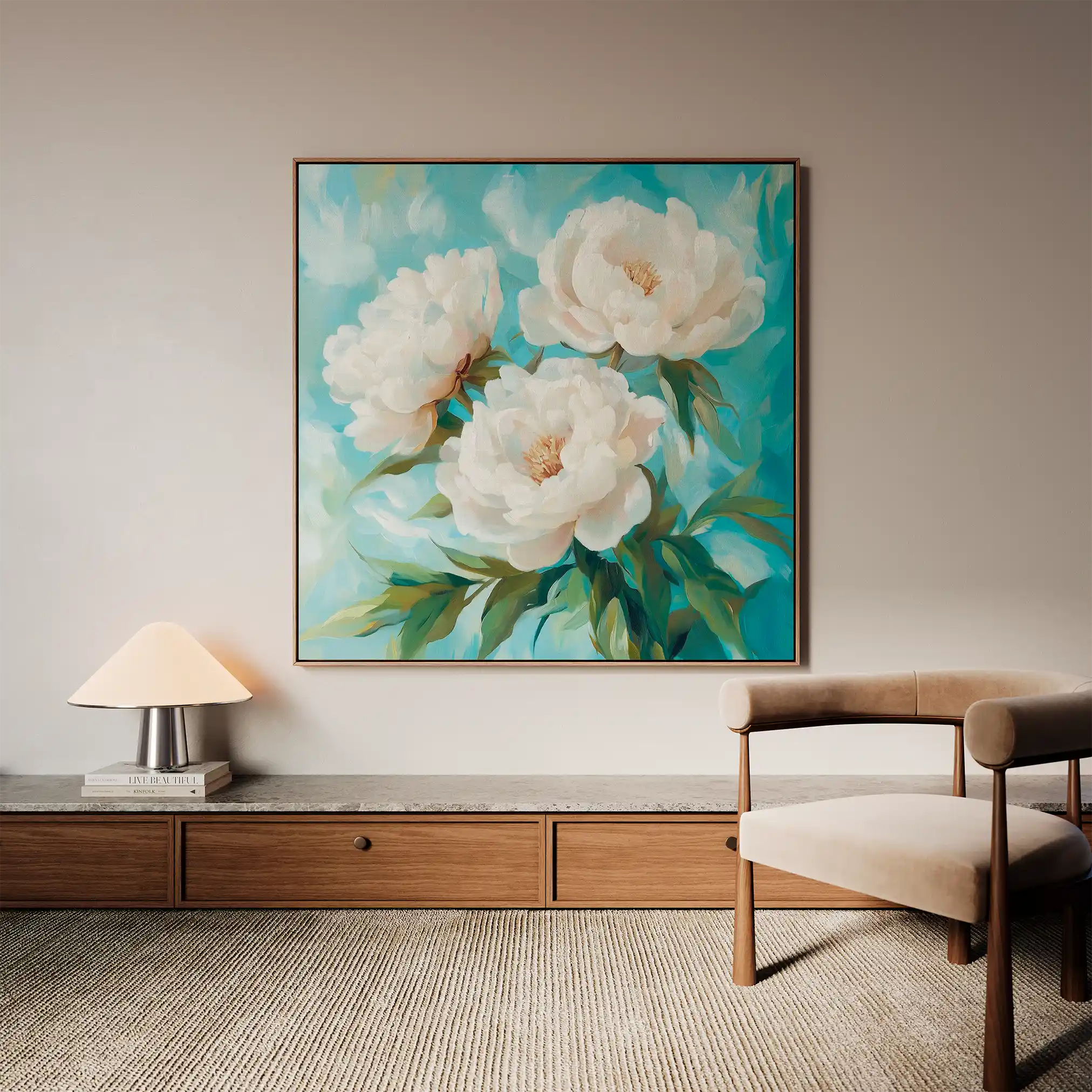 Floral Canvas Wall Art WAD1312-F 80 x 80 cm / Stretched on hidden frame
