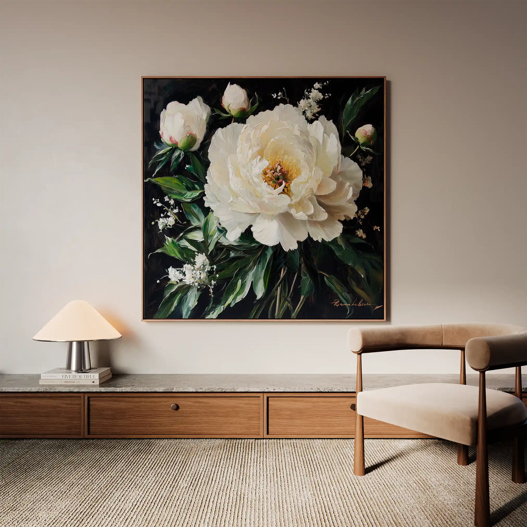 Floral Canvas Wall Art WAD1313-F 80 x 80 cm / Stretched on hidden frame