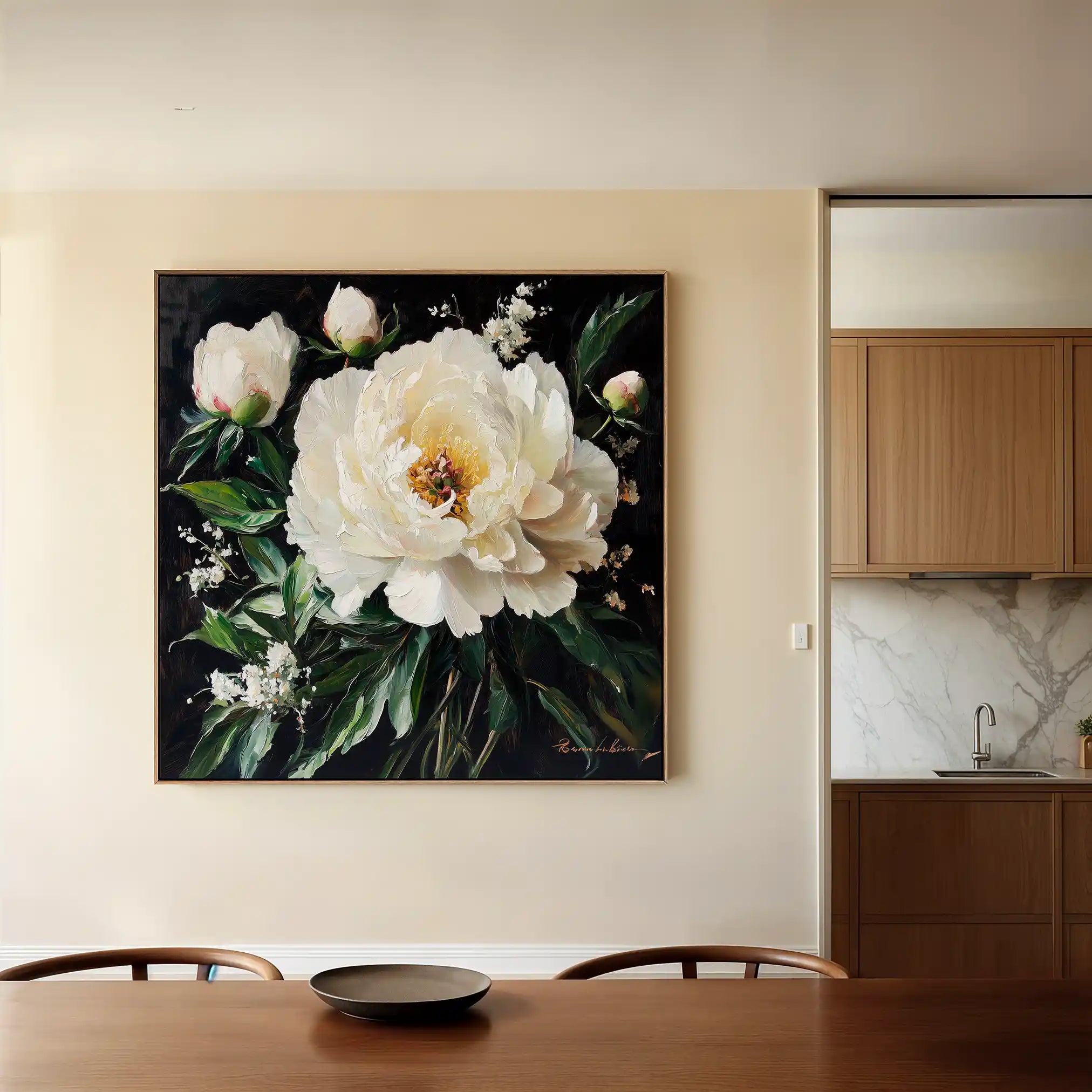 Floral Canvas Wall Art WAD1313-F 80 x 80 cm / Stretched on hidden frame