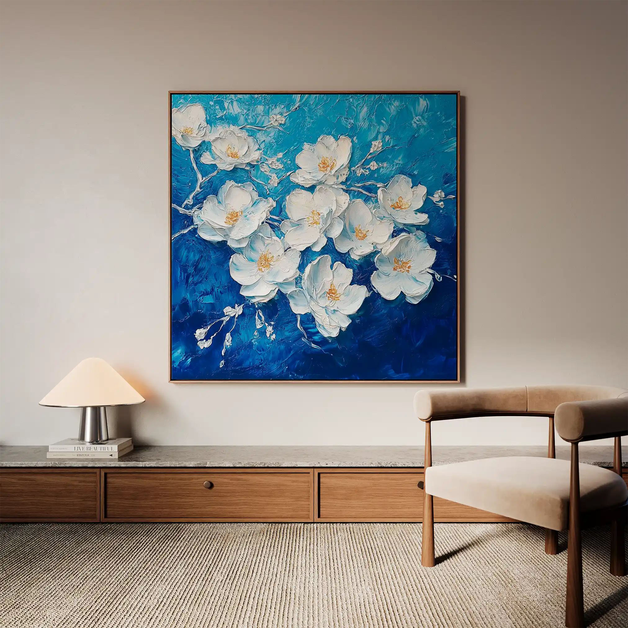 Floral Canvas Wall Art WAD1316-F 80 x 80 cm / Stretched on hidden frame