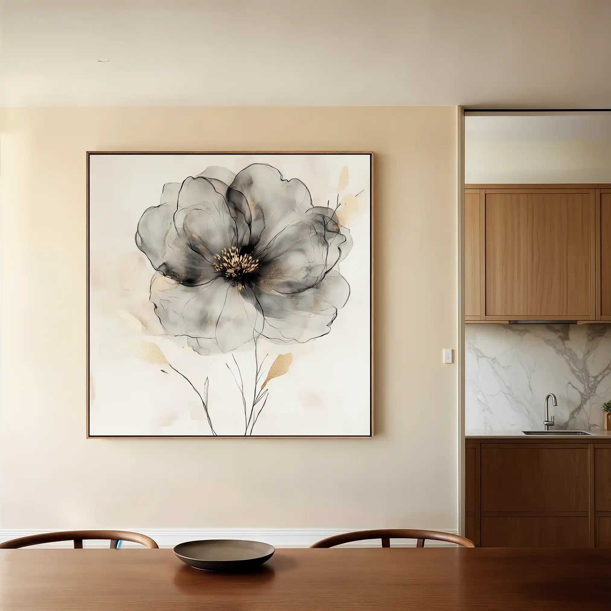 Floral Canvas Wall Art WAD1317-F 80 x 80 cm / Stretched on hidden frame