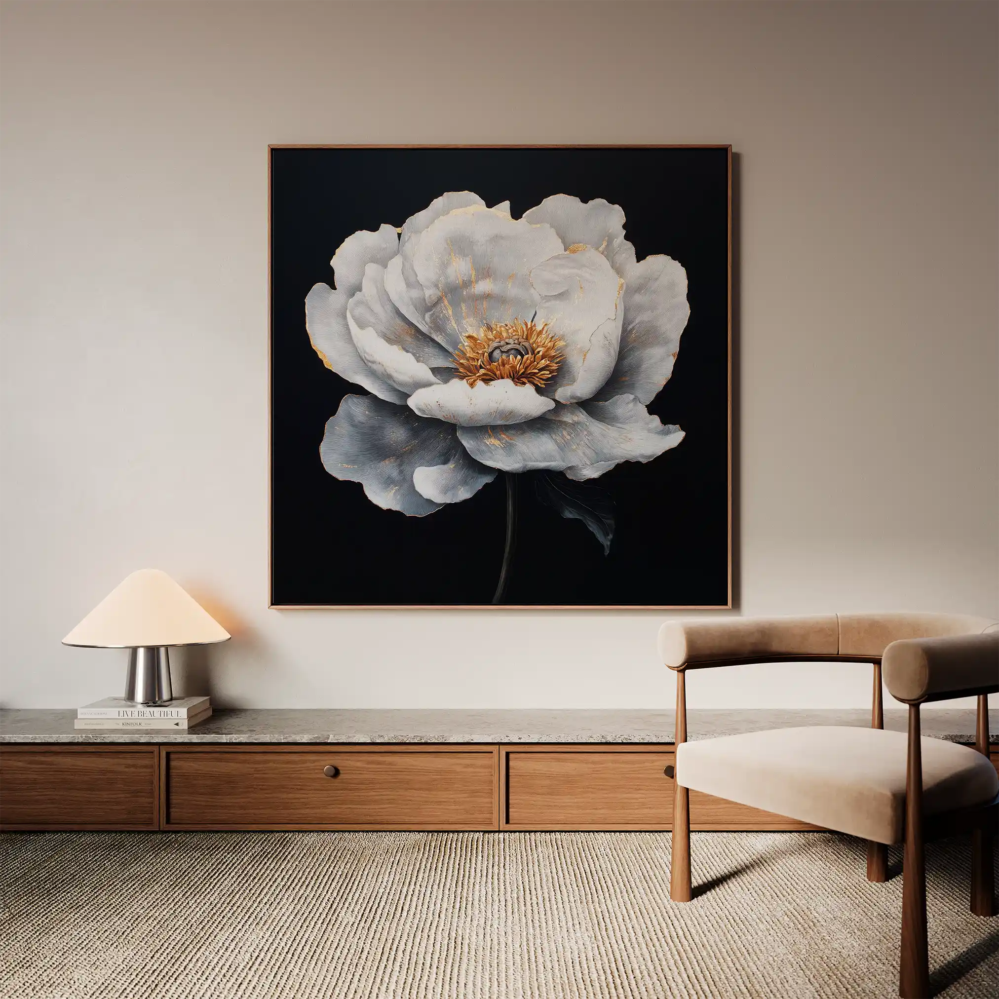 Floral Canvas Wall Art WAD1319-F 80 x 80 cm / Stretched on hidden frame