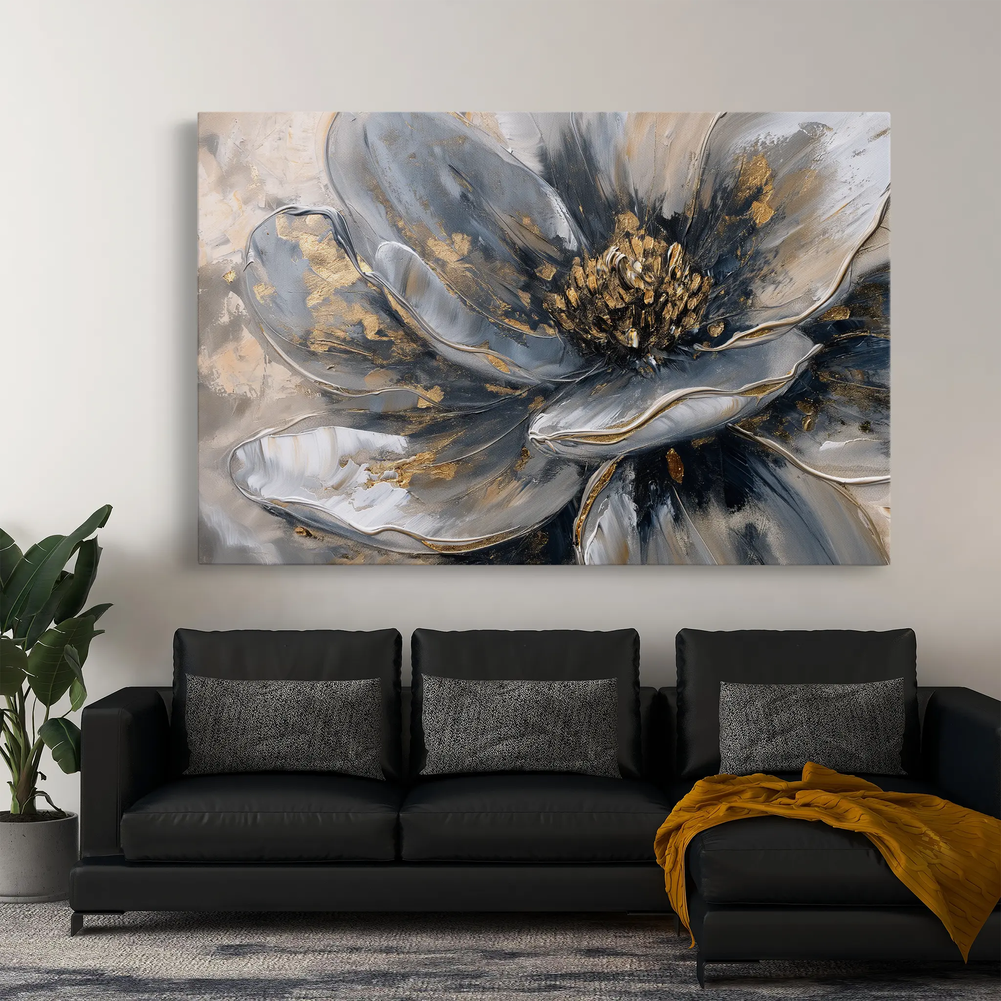 Floral Canvas Wall Art WAD132-F 90 x 60 cm / Stretched on hidden frame