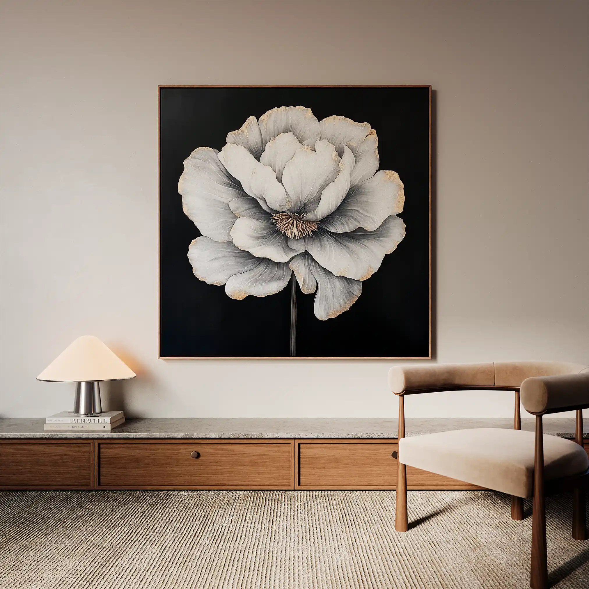 Floral Canvas Wall Art WAD1320-F 80 x 80 cm / Stretched on hidden frame