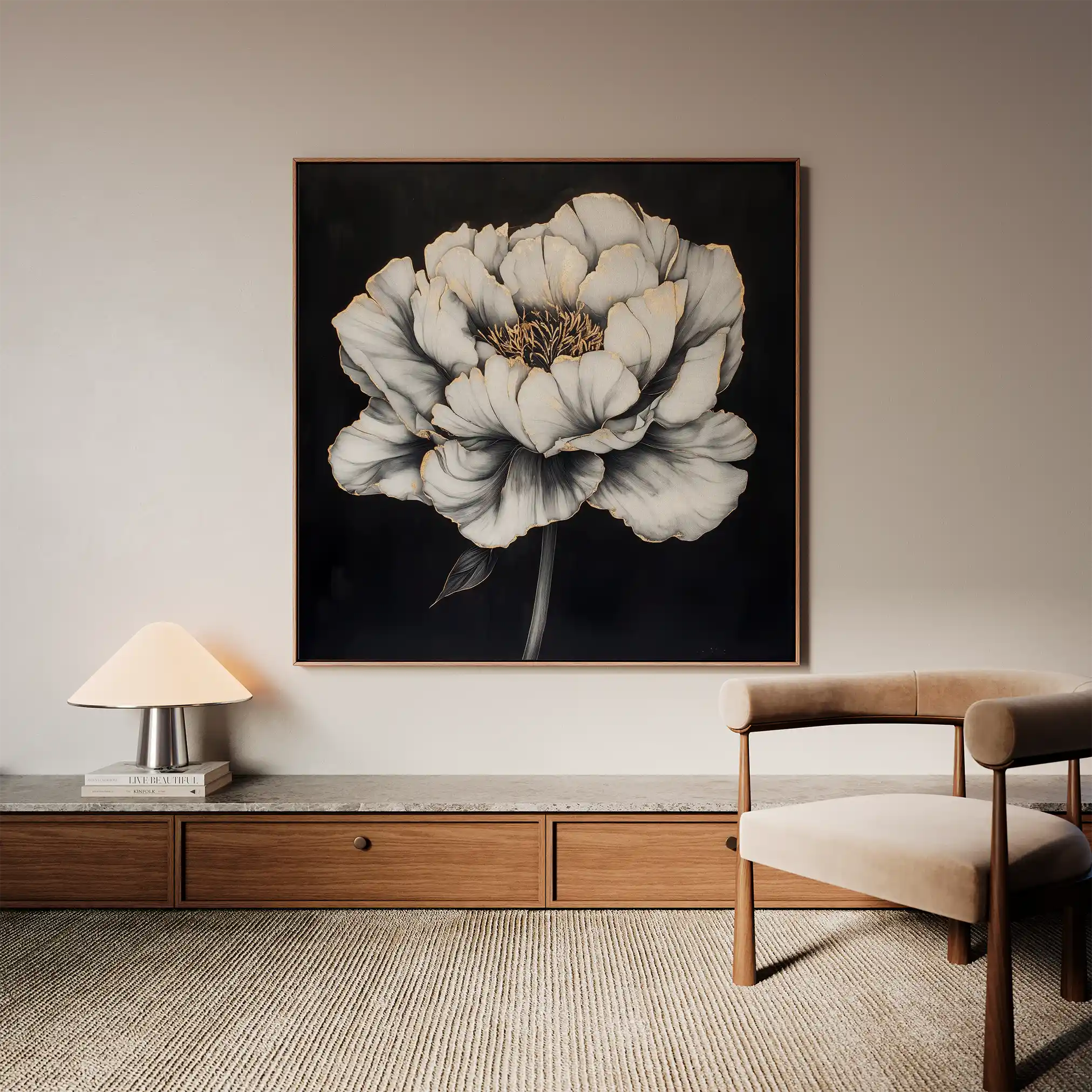 Floral Canvas Wall Art WAD1321-F 80 x 80 cm / Stretched on hidden frame
