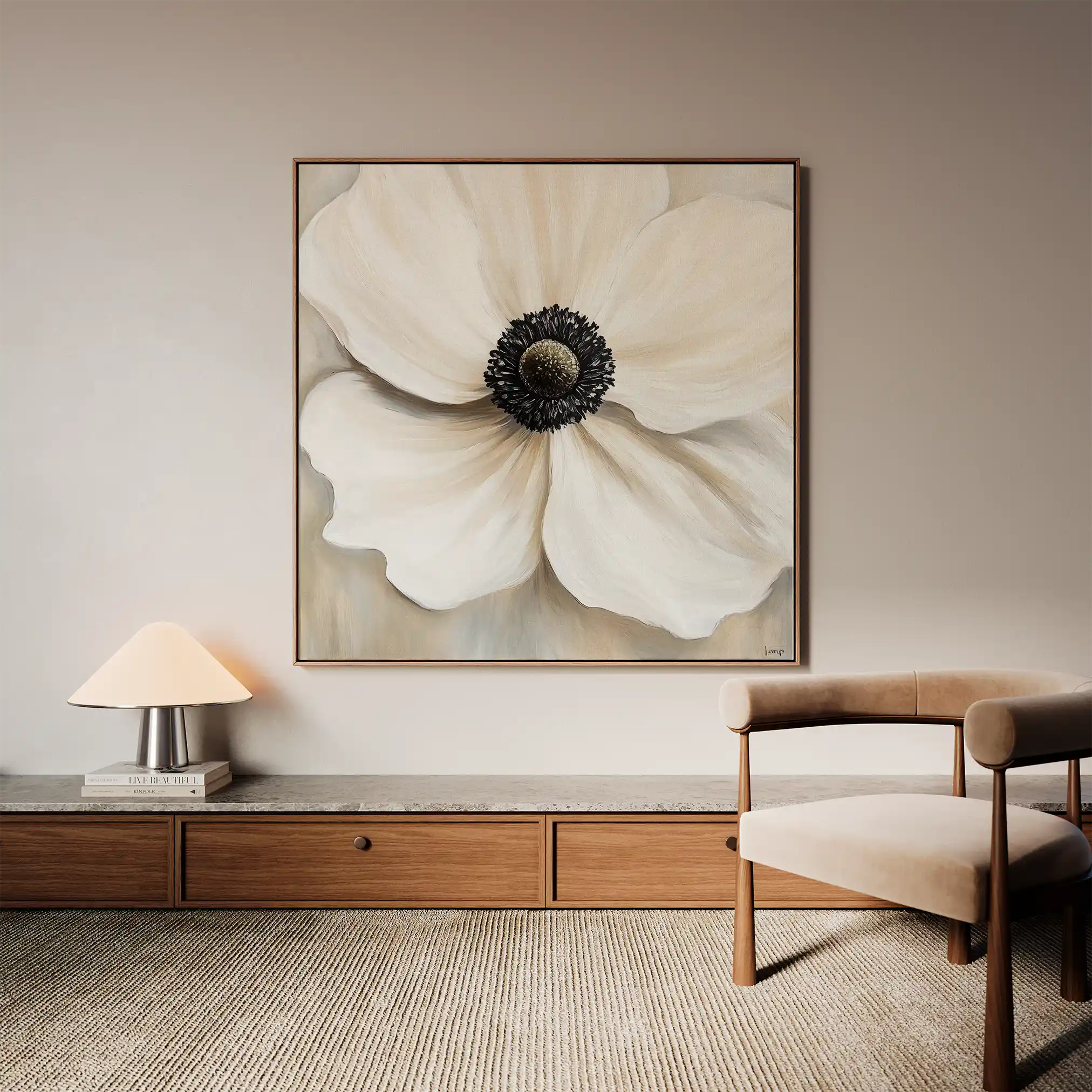 Floral Canvas Wall Art WAD1325-F 80 x 80 cm / Stretched on hidden frame