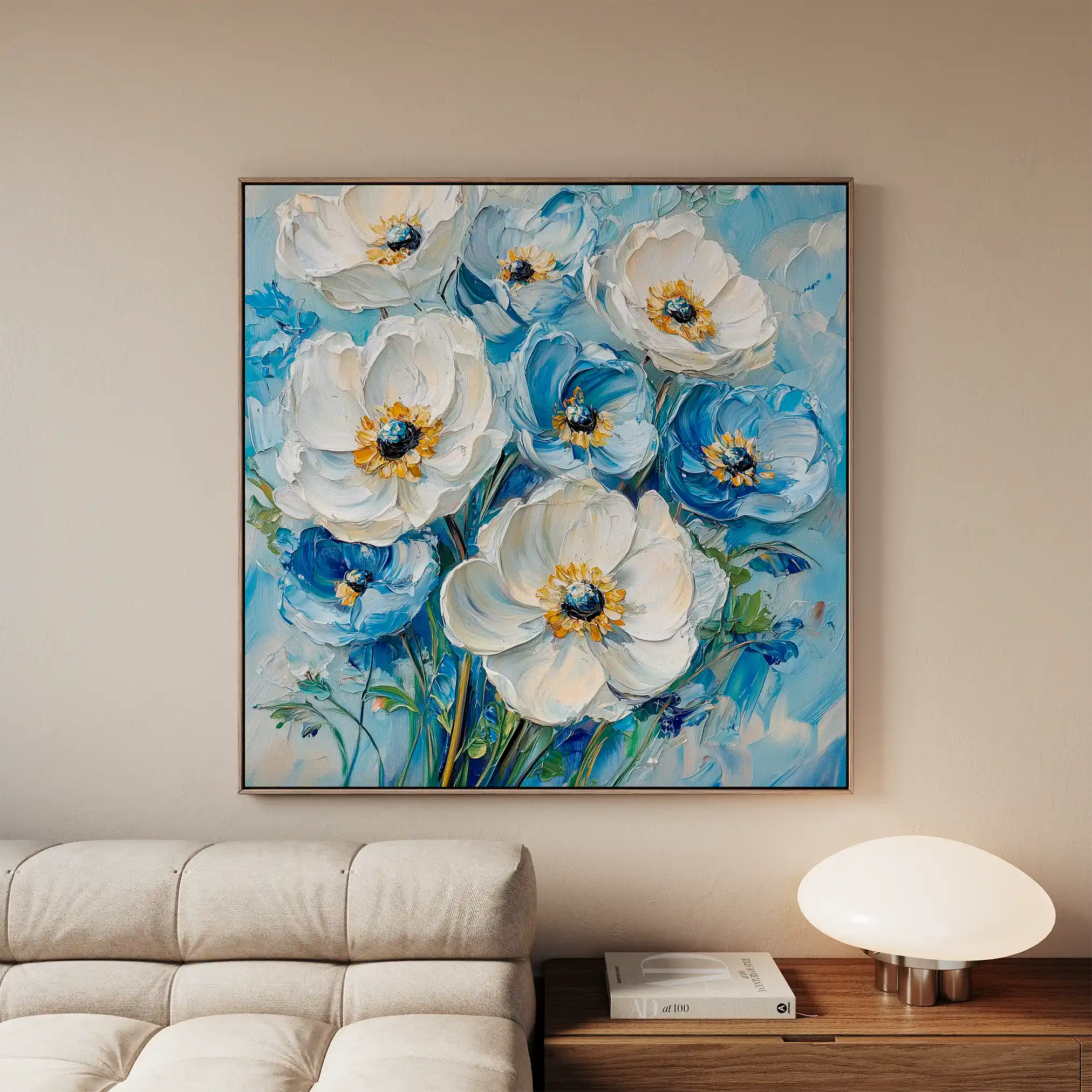 Floral Canvas Wall Art WAD1329-F 80 x 80 cm / Stretched on hidden frame