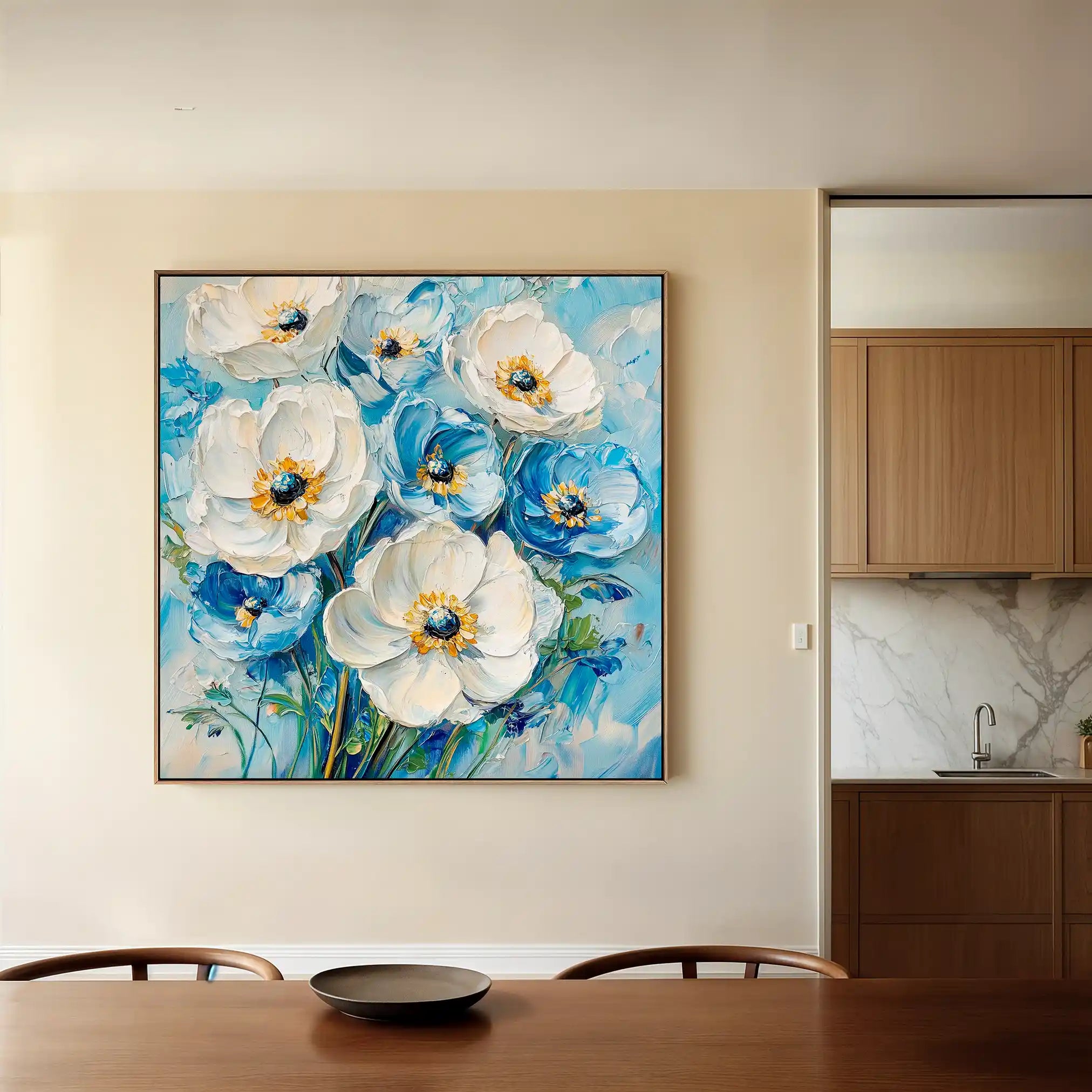 Floral Canvas Wall Art WAD1329-F 80 x 80 cm / Stretched on hidden frame
