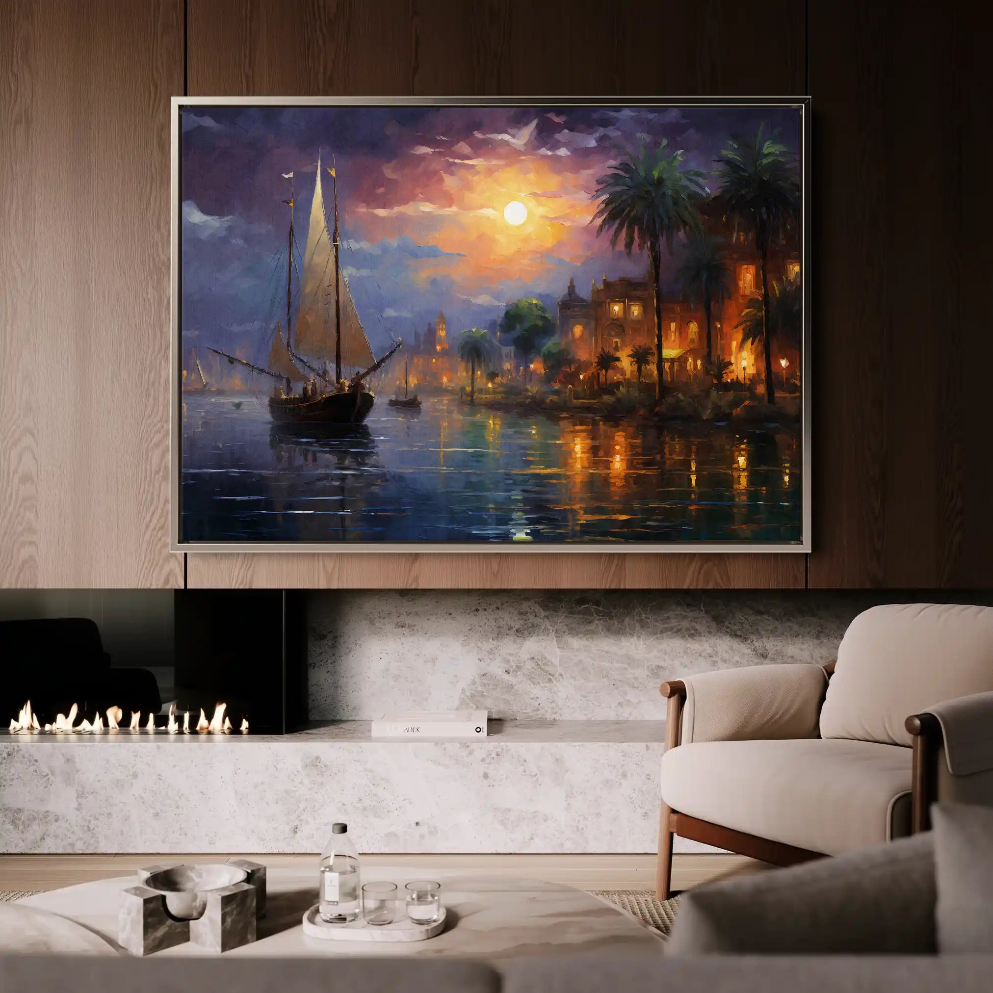 Landscape 133 Canvas Art 90 x 60 cm / Stretched on hidden frame